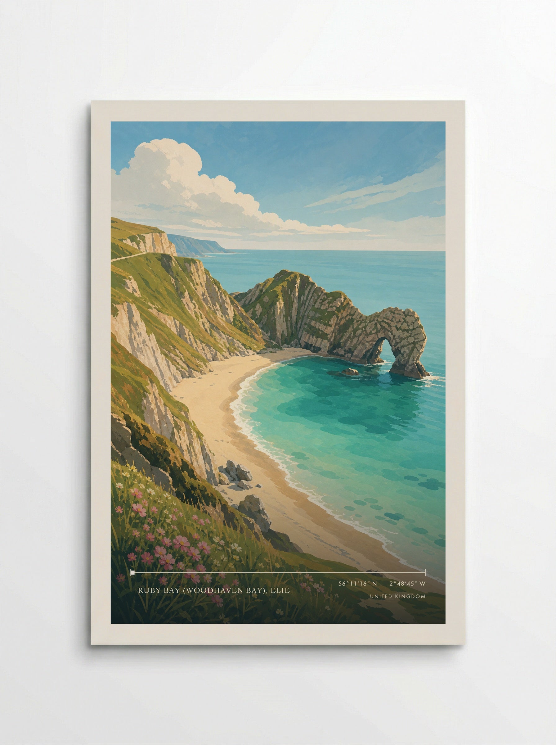 Ruby Bay (Woodhaven Bay), Elie United Kingdom Travel Poster - Poster
