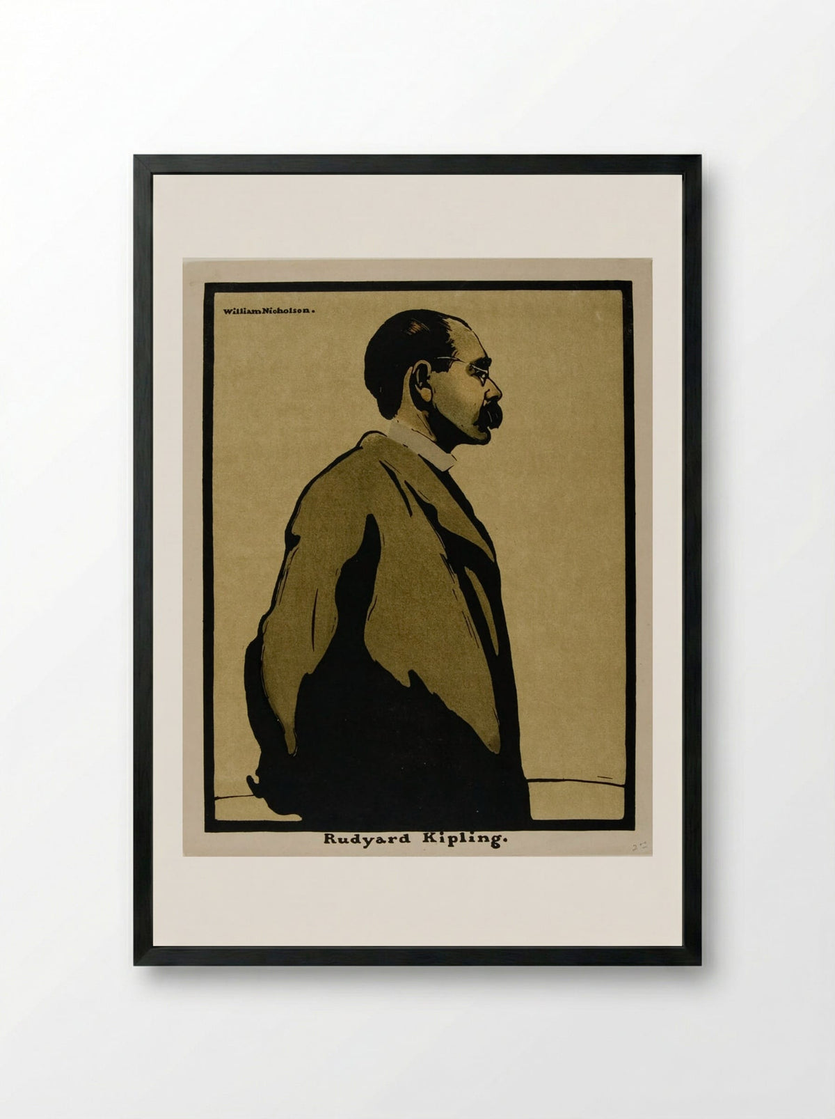 Rudyard Kipling - William Nicholson - Framed Print Black