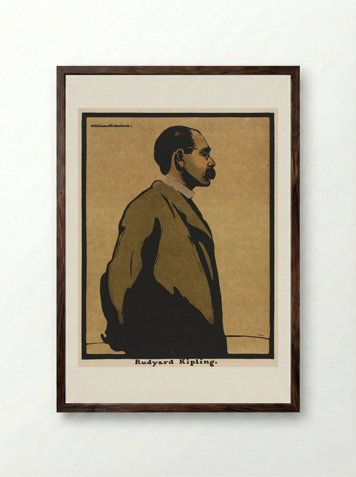 Rudyard Kipling - William Nicholson - Framed Print Dark Wood