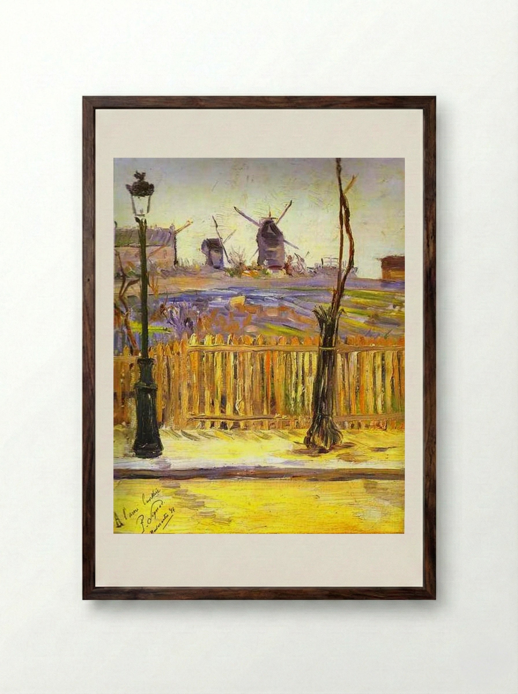 Rue Caulaincourt, Mills on Montmartre - Paul Signac - Framed Print Dark Wood