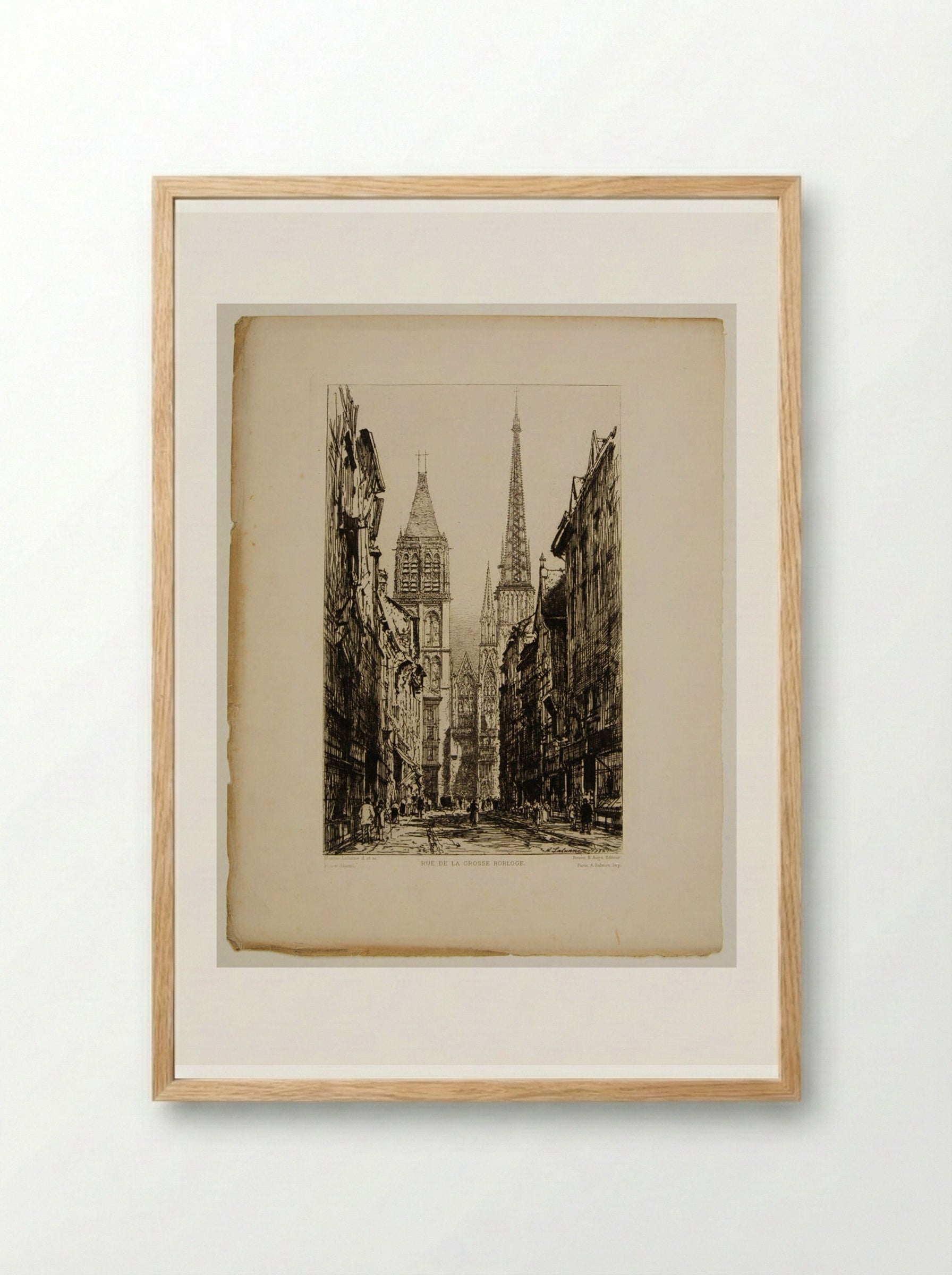 Rue de la Grosse Horloge - Maxime Lalanne - Framed Print Wood