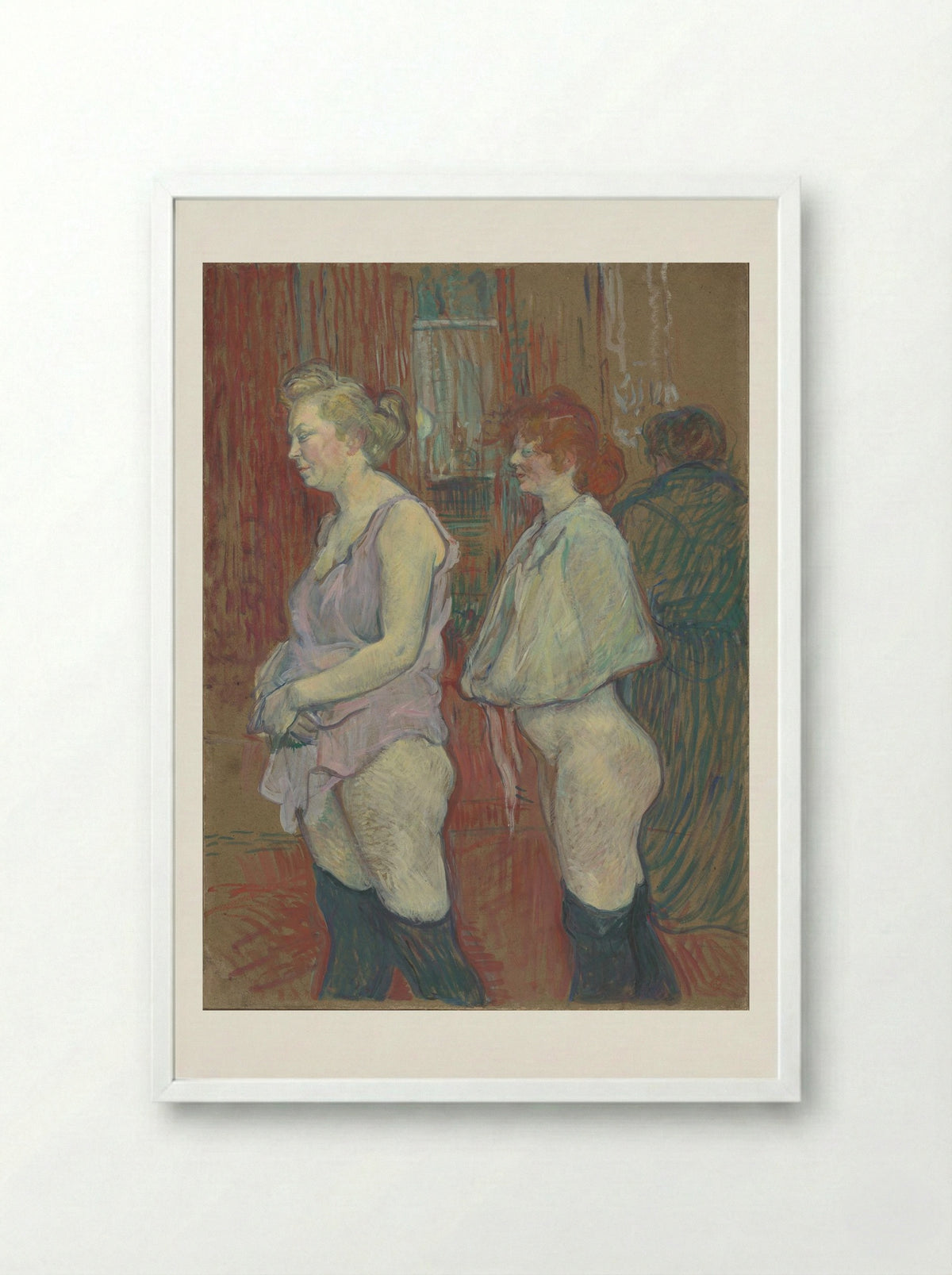 Rue des Moulins - Henri de Toulouse-Lautrec - Framed Print White