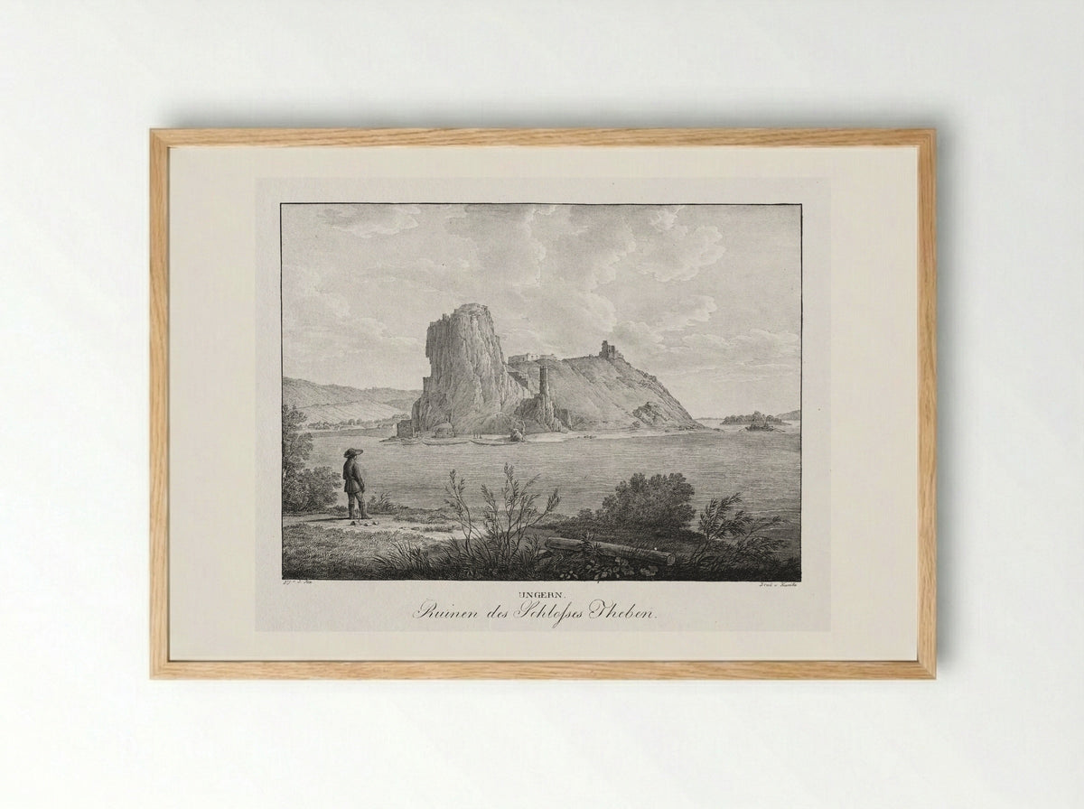 Ruinen des Schlosses Theben - Jakob Alt - Framed Print Wood