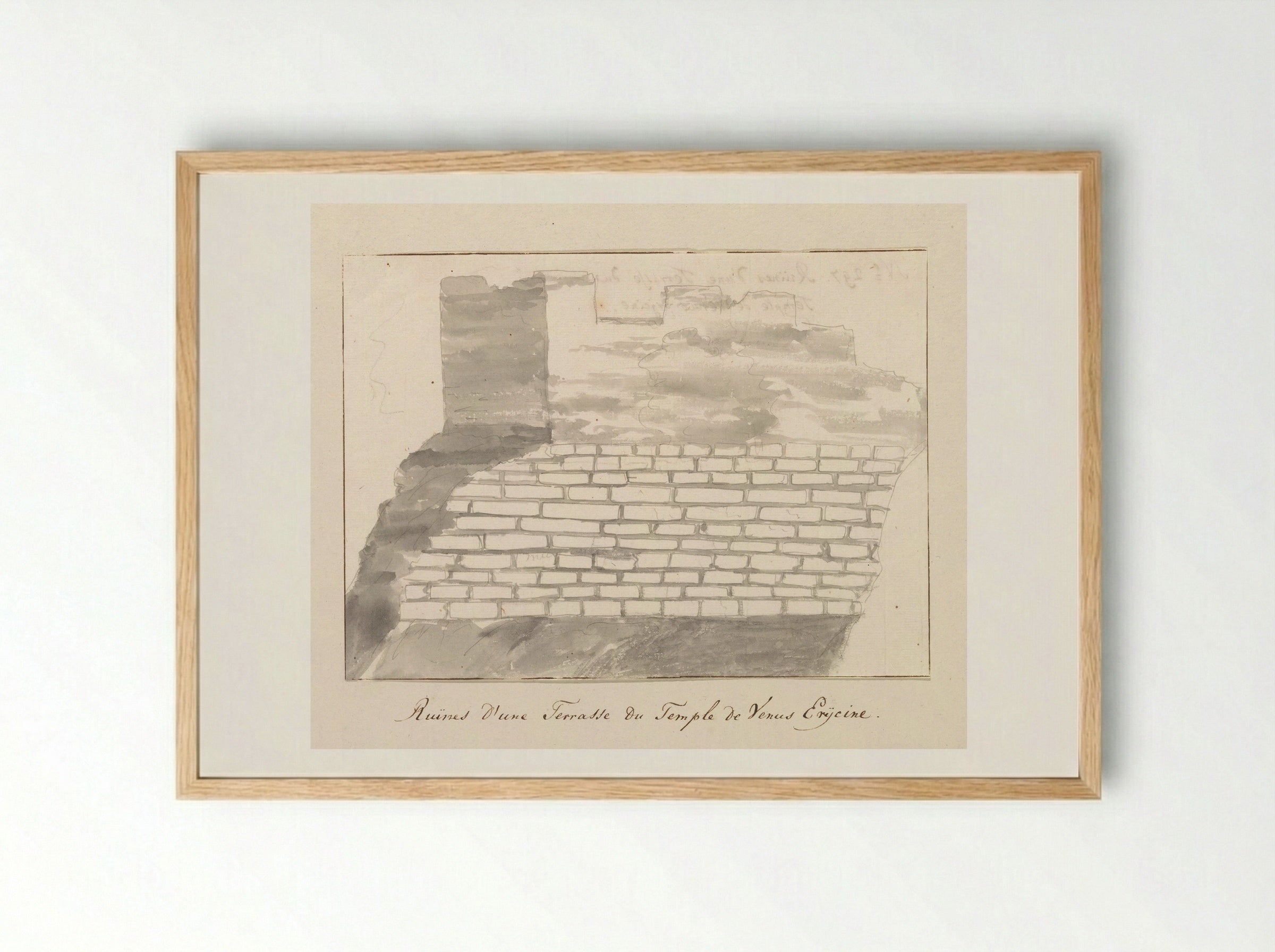 Ruines d'une Terrasse du Temple de Venus Erycine - Louis Ducros - Framed Print Wood