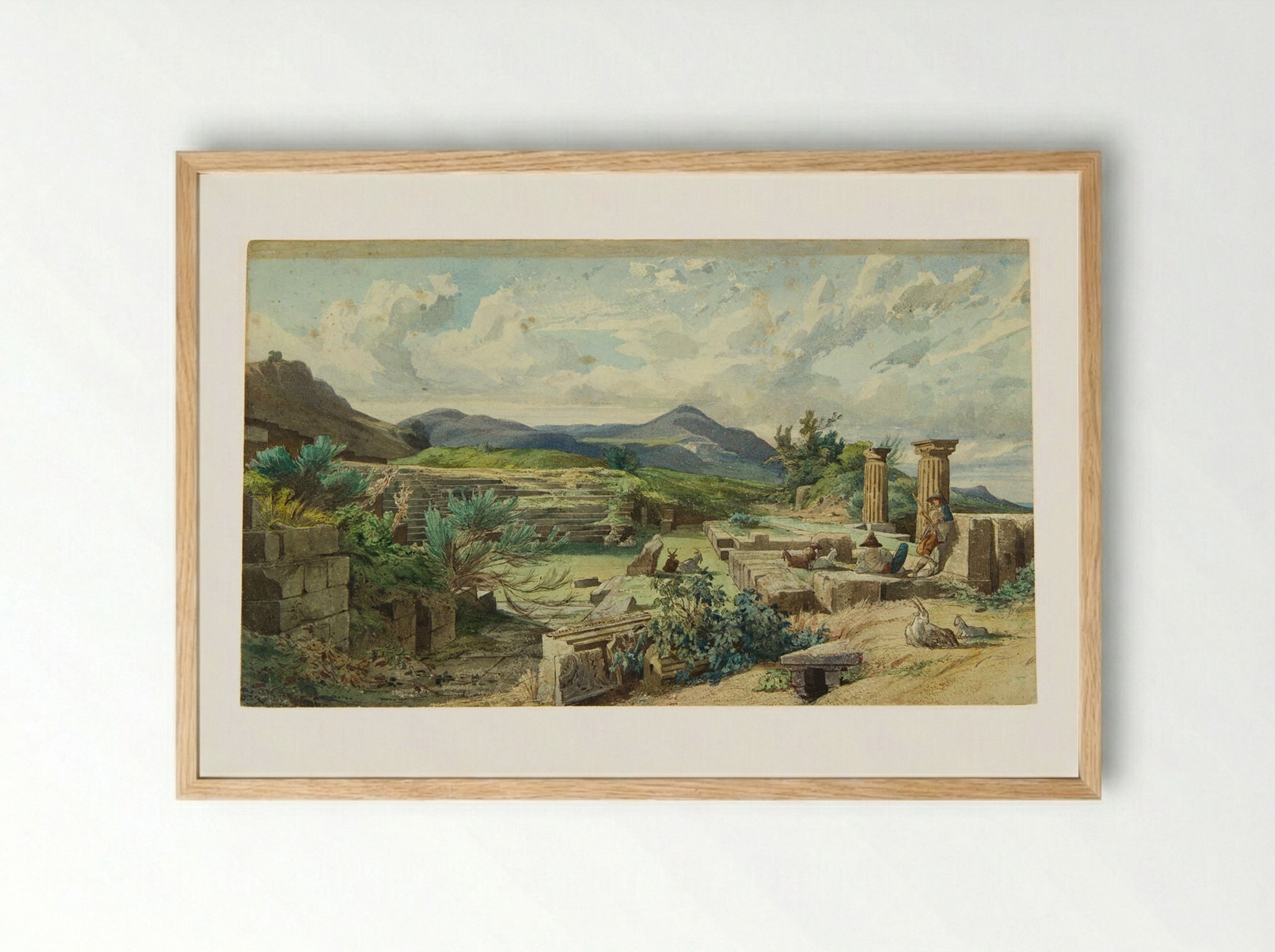 Ruins at Tivoli - François-Louis Français - Framed Print Wood