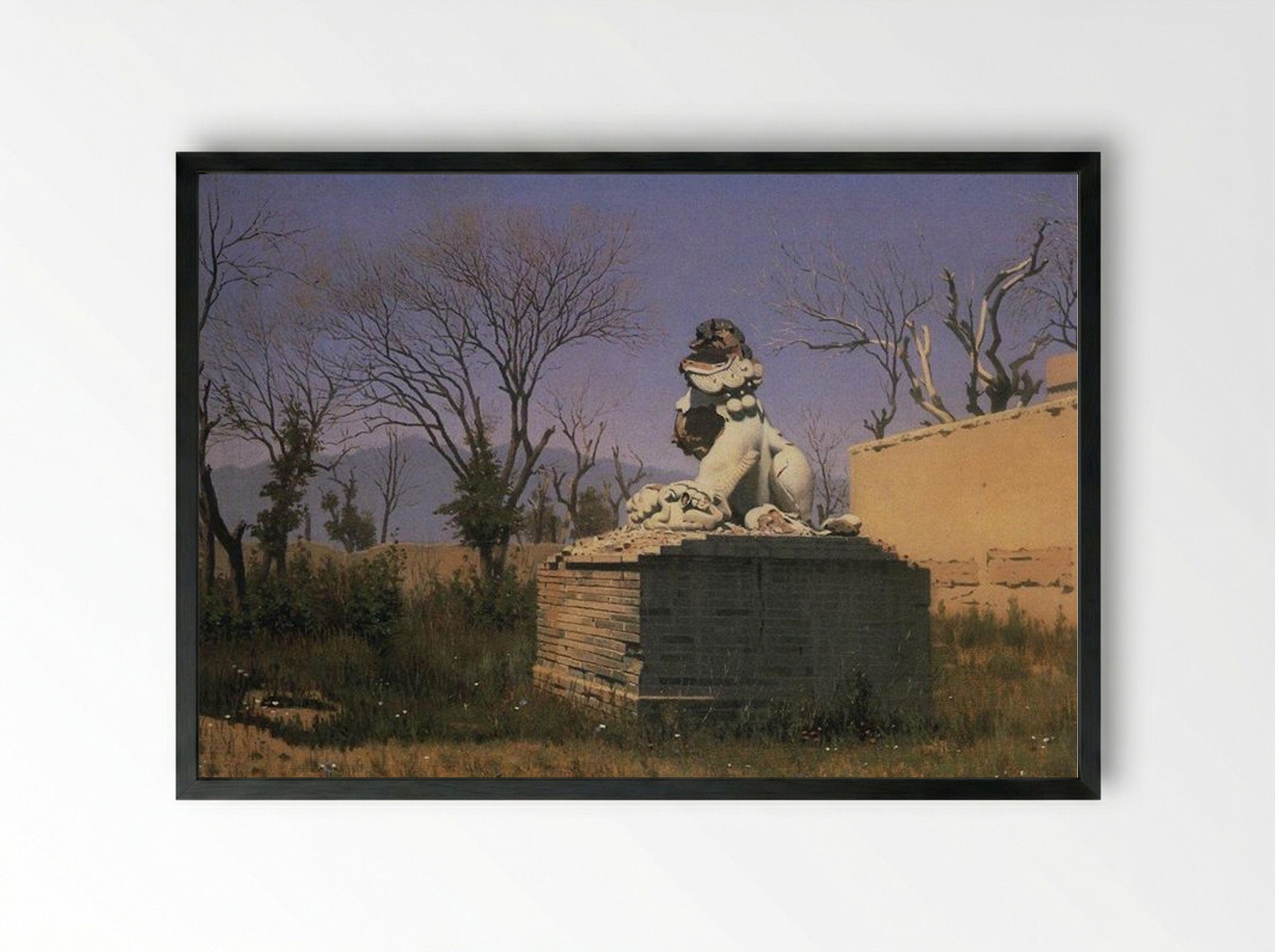 Ruins in Chuguchak - Vasily Vereshchagin - Framed Print Black