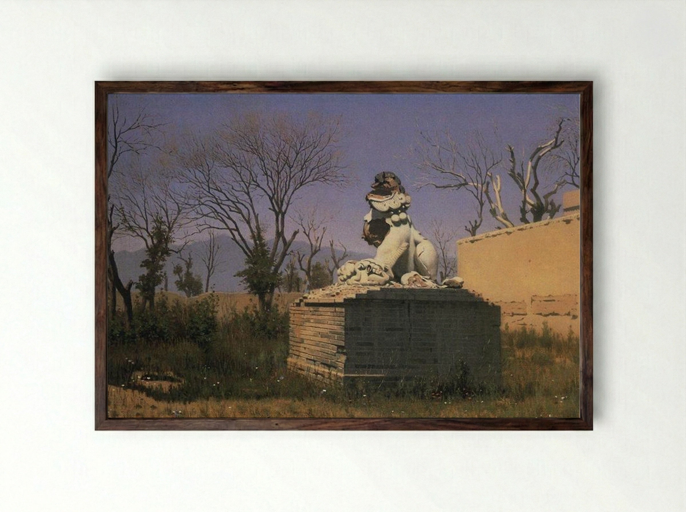 Ruins in Chuguchak - Vasily Vereshchagin - Framed Print Dark Wood