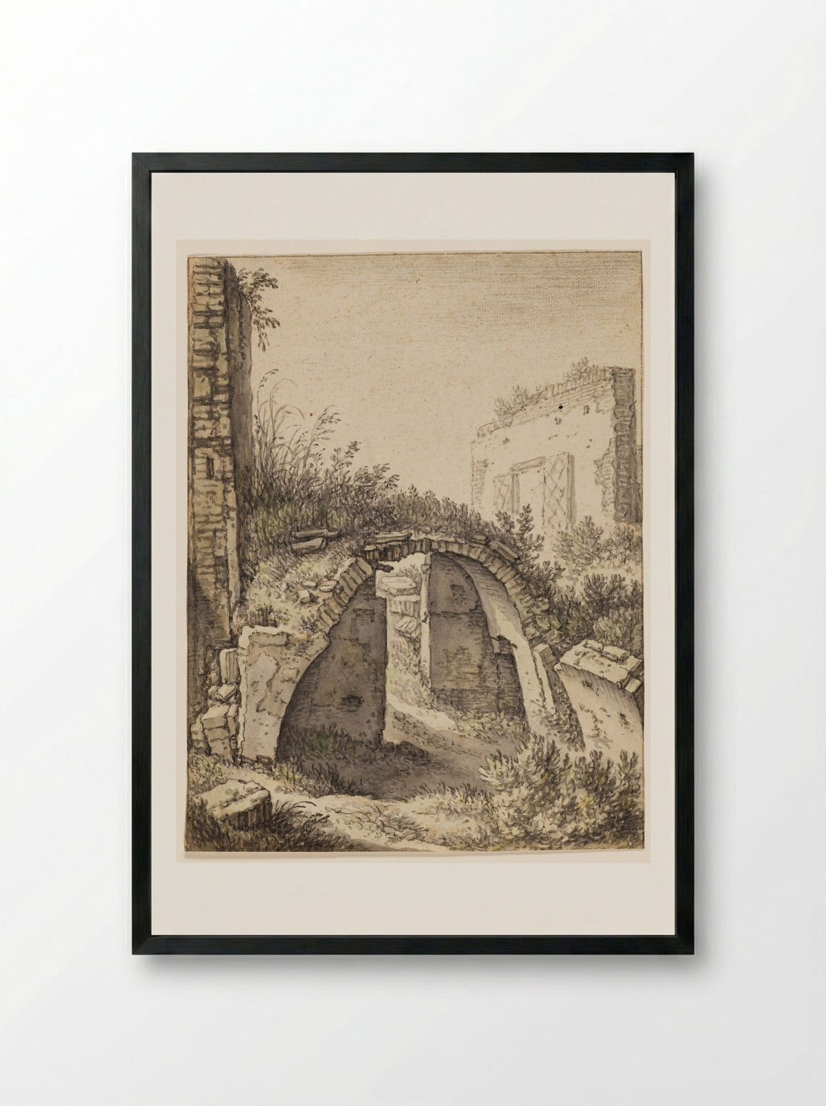 Ruins in Utrecht by the Saint Jobsgasthuis - Herman Saftleven - Framed Print Black