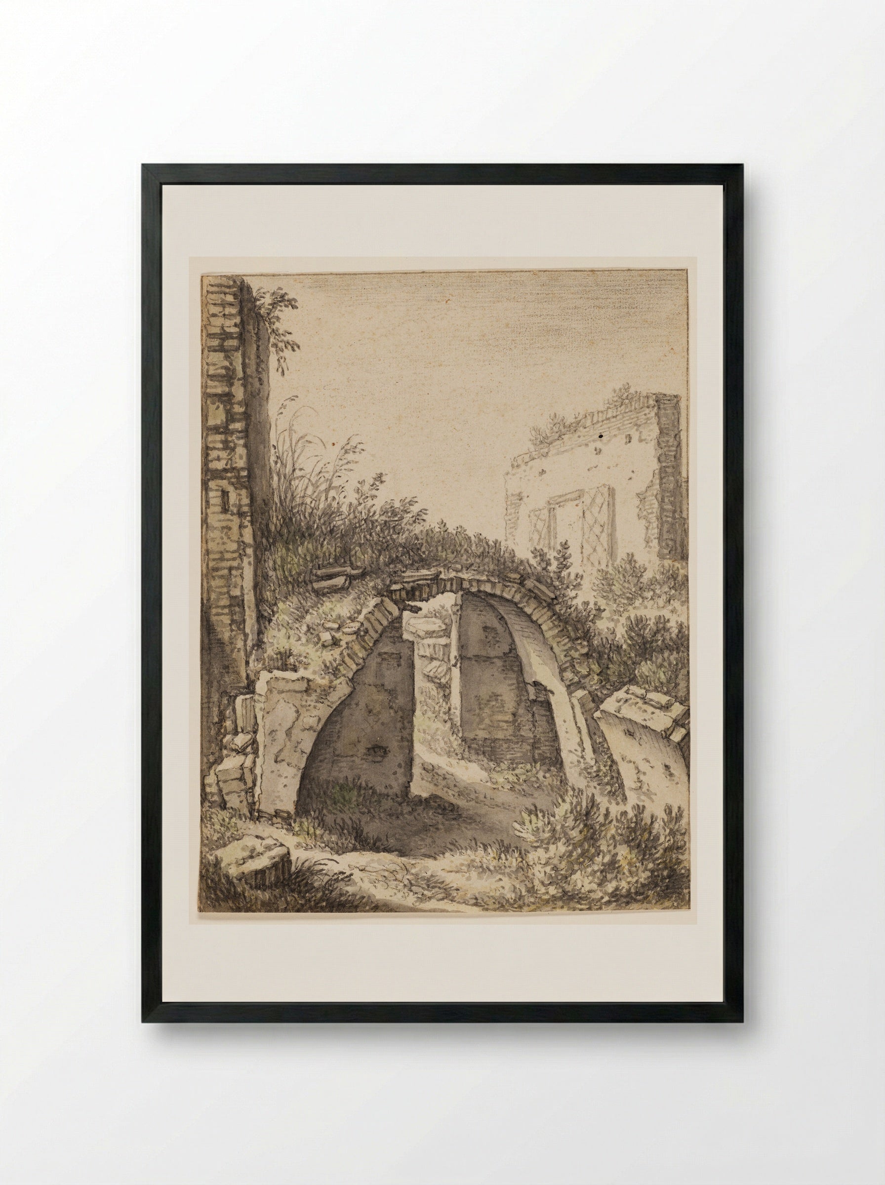 Ruins in Utrecht by the Saint Jobsgasthuis - Herman Saftleven - Framed Print Black