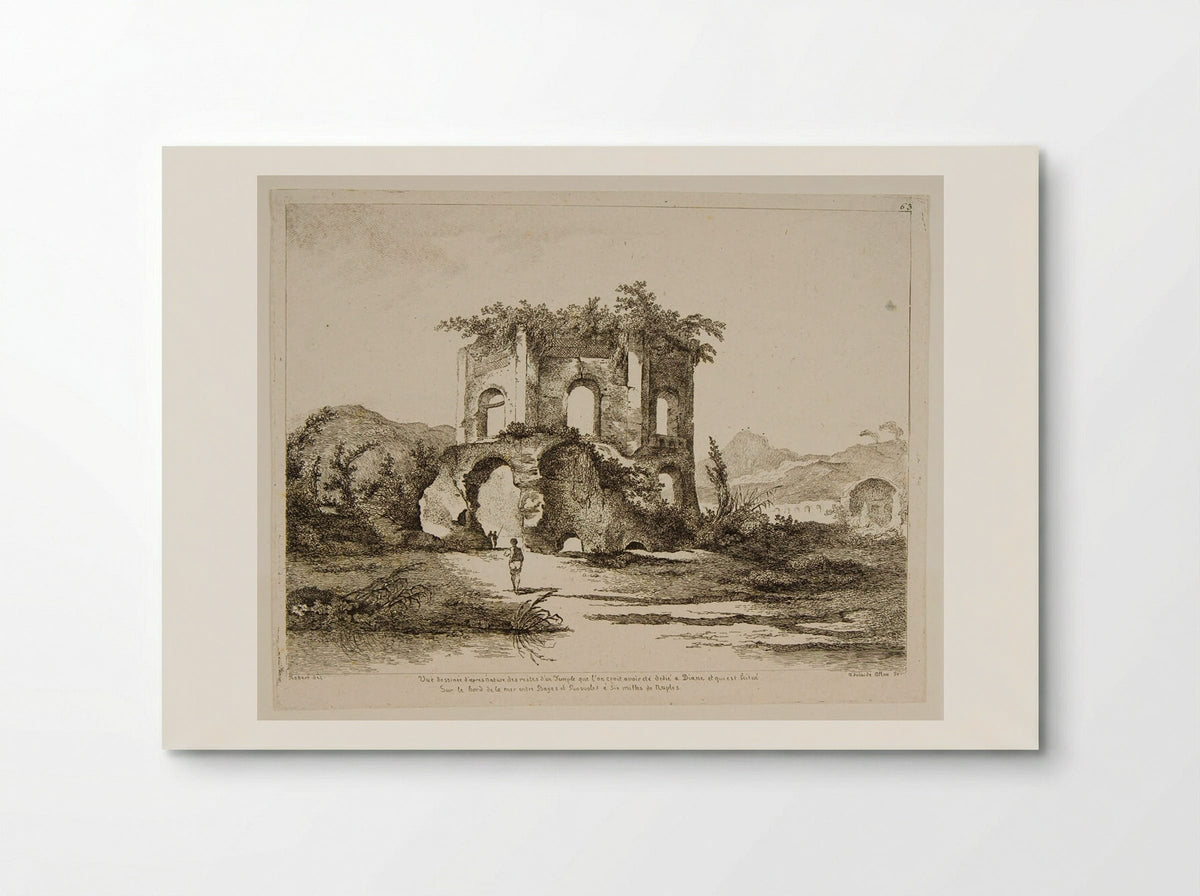 Ruins of a Temple on the Shore near Naples - Adélaide Allou - Poster