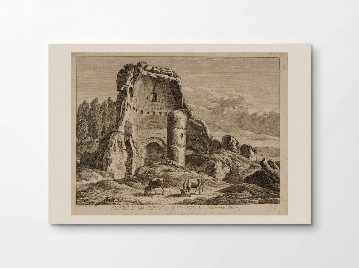 Ruins of a Tomb on the Via Nevia - Johann Christian Reinhart - Poster