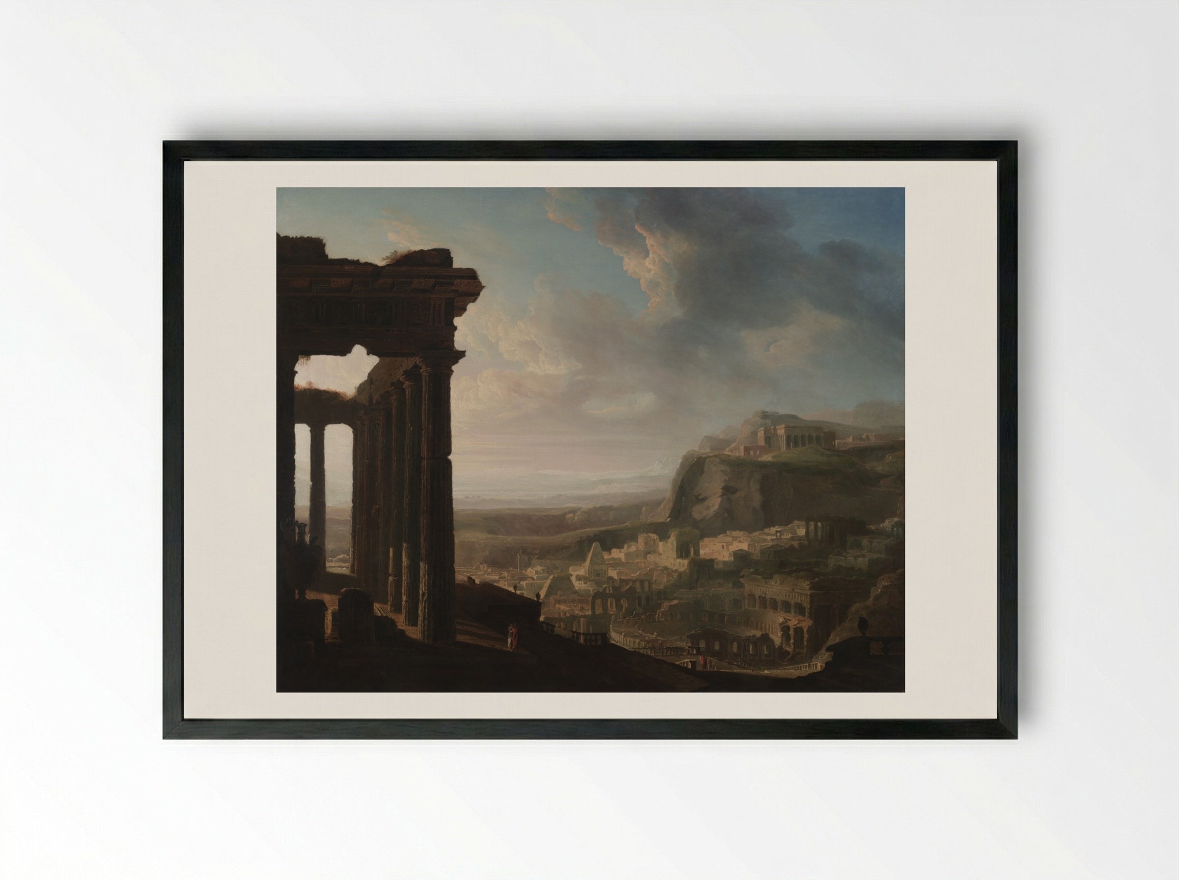 Ruins of an Ancient City - John Martin - Framed Print Black