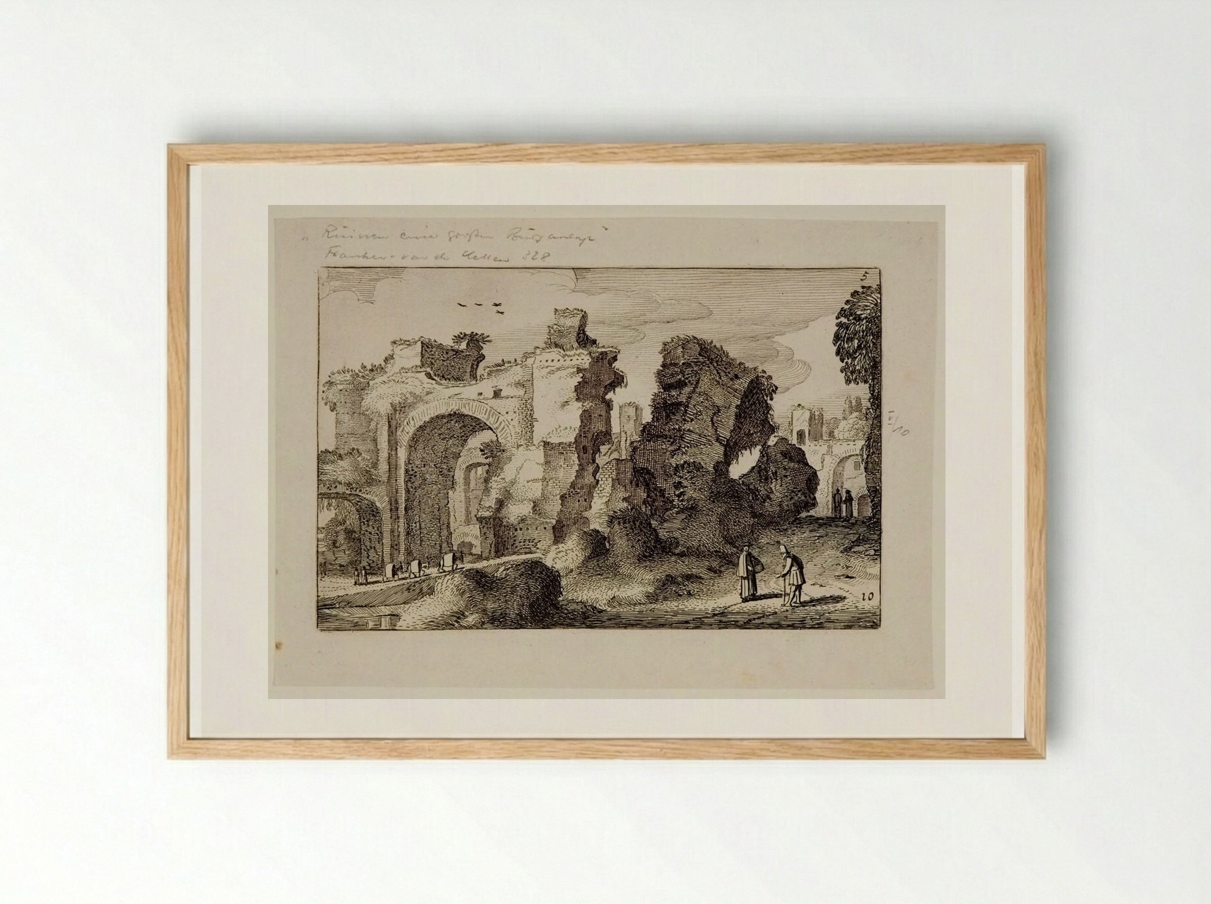Ruins of the Baths of Caracalla - Jan van de Velde II - Framed Print Wood
