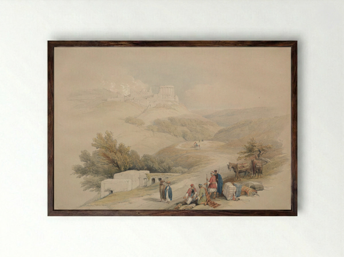 Ruins of the Church of St. John, Sabaste - David Roberts - Framed Print Dark Wood