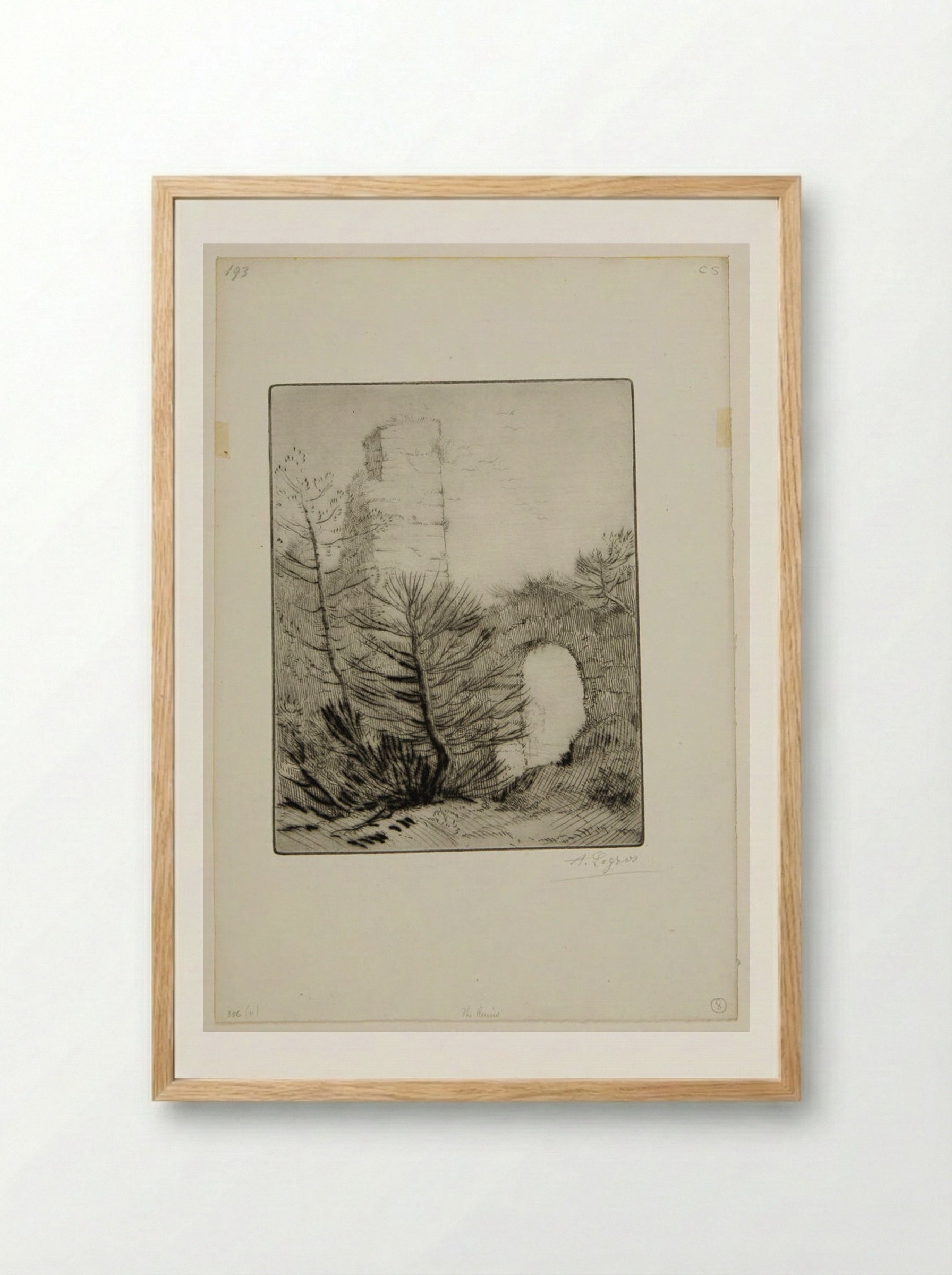 Ruins of the Monastery - Alphonse Legros - Framed Print Wood
