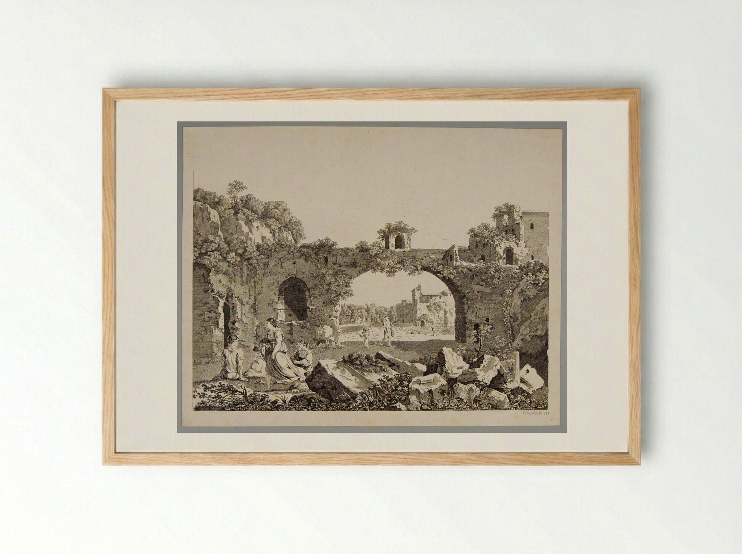 Ruins - Carl Wilhelm Weisbrod - Framed Print Wood