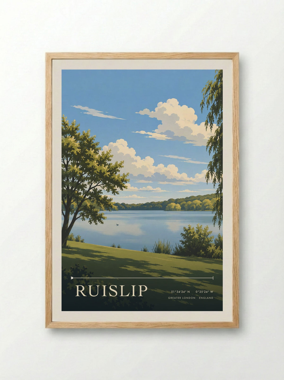 Ruislip, Greater London | Travel Poster - Framed Print Wood