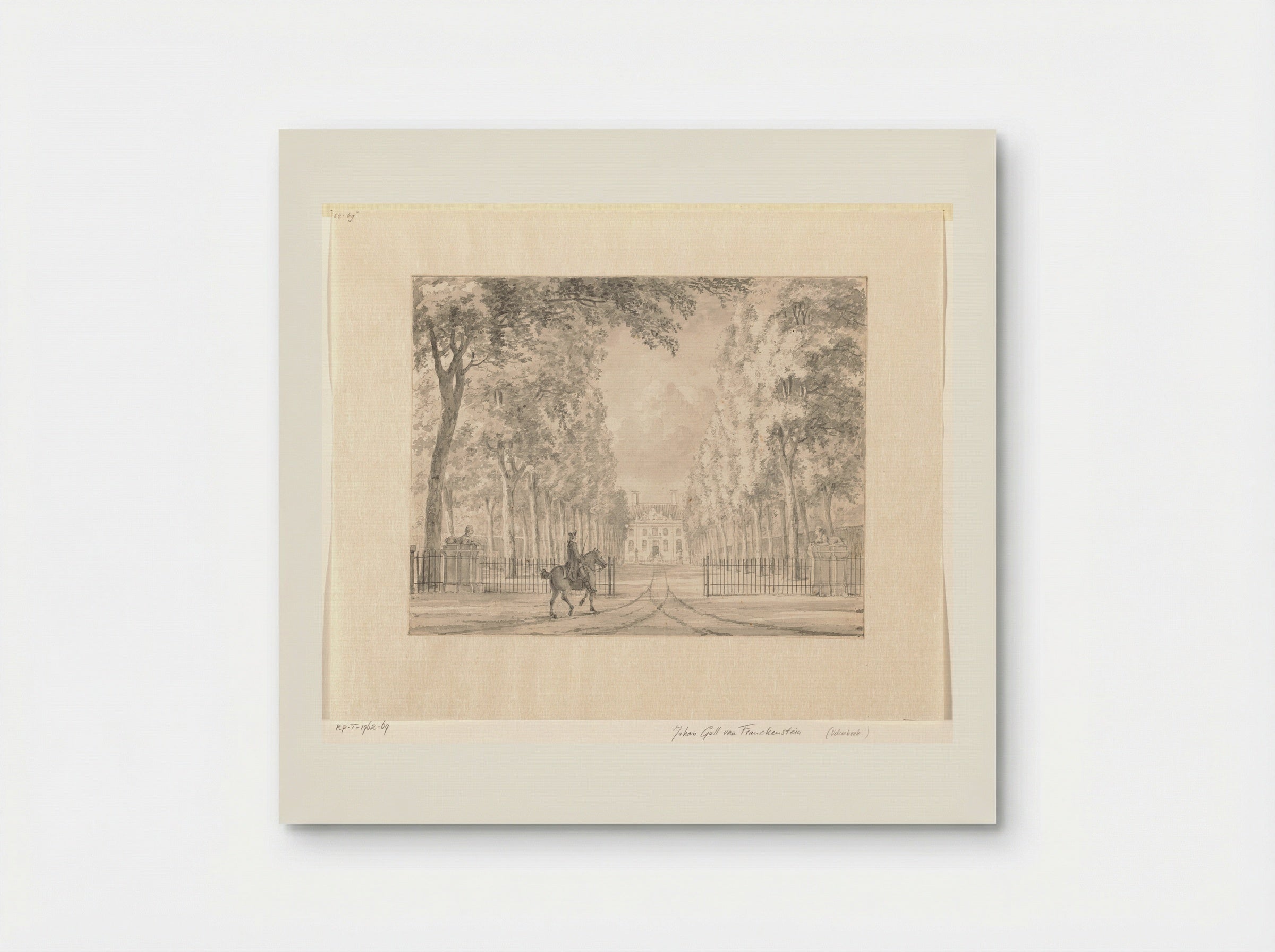 Ruiter voor het hek van een buitenplaats (Velserbeek?) - Johann Goll van Frankenstein (I) - Poster
