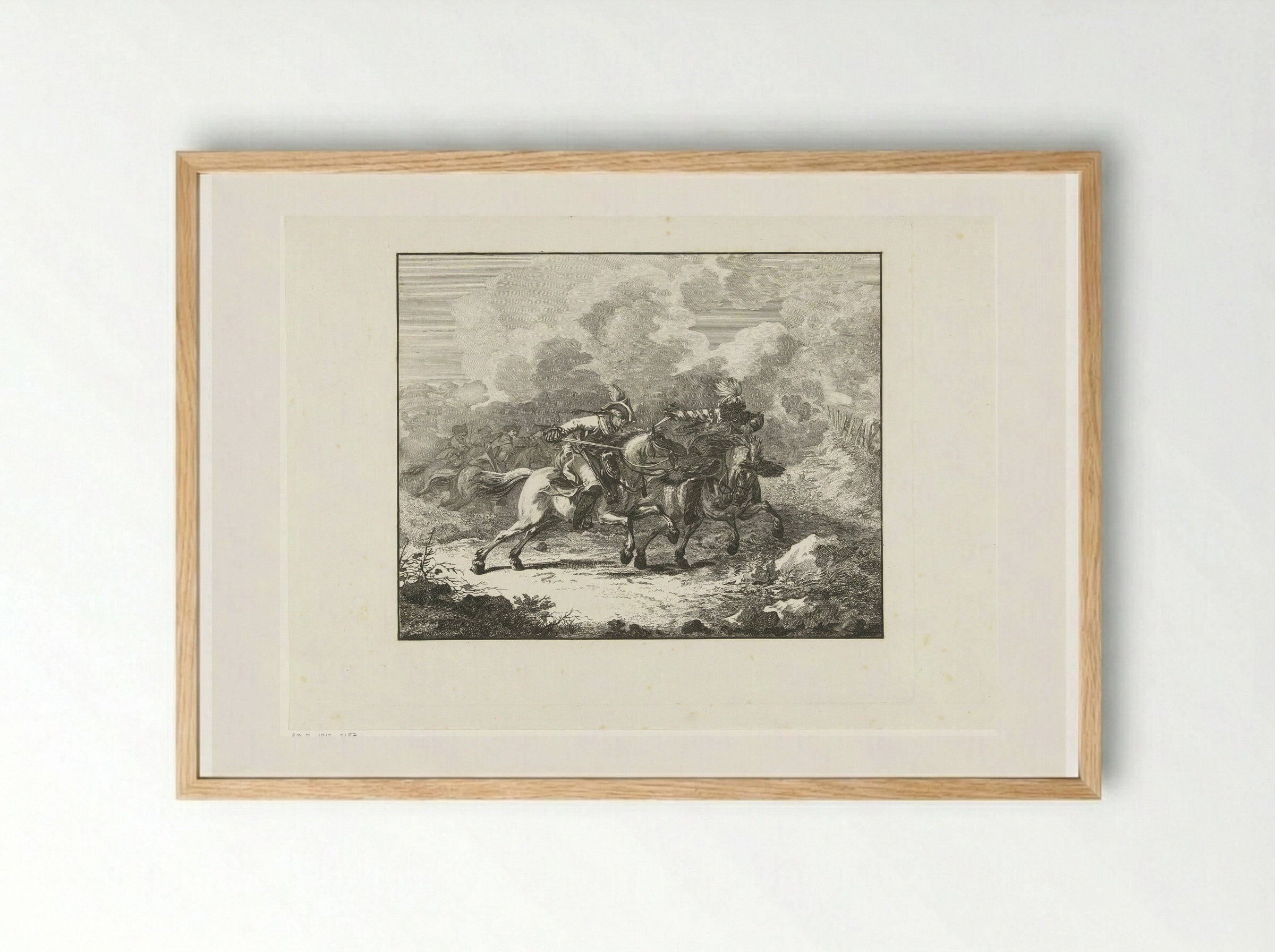 Ruitergevecht (Cavalry Skirmish) - Joannes Bemme - Framed Print Wood