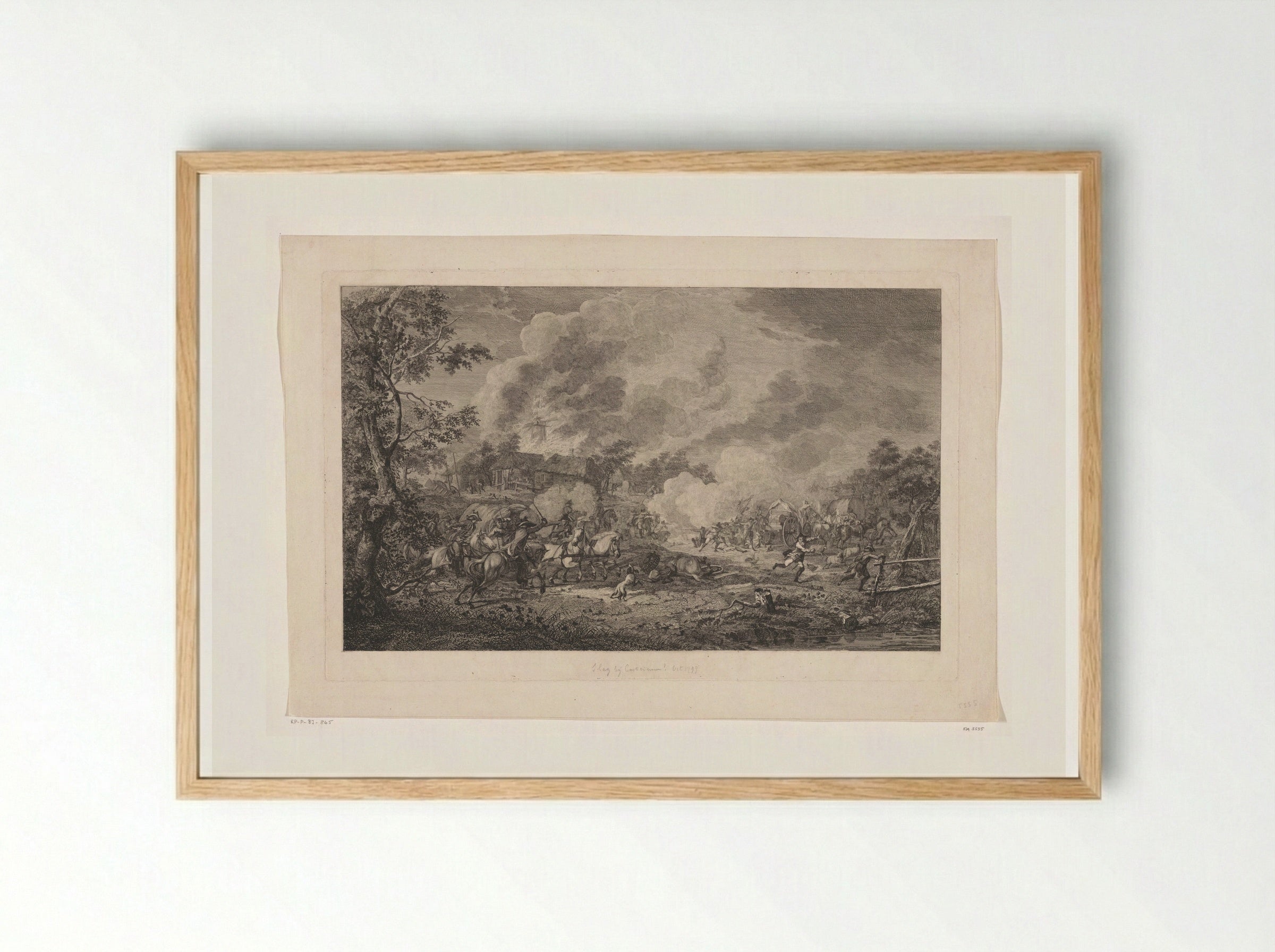 Ruitergevecht, de slag bij Castricum - Joannes Bemme - Framed Print Wood
