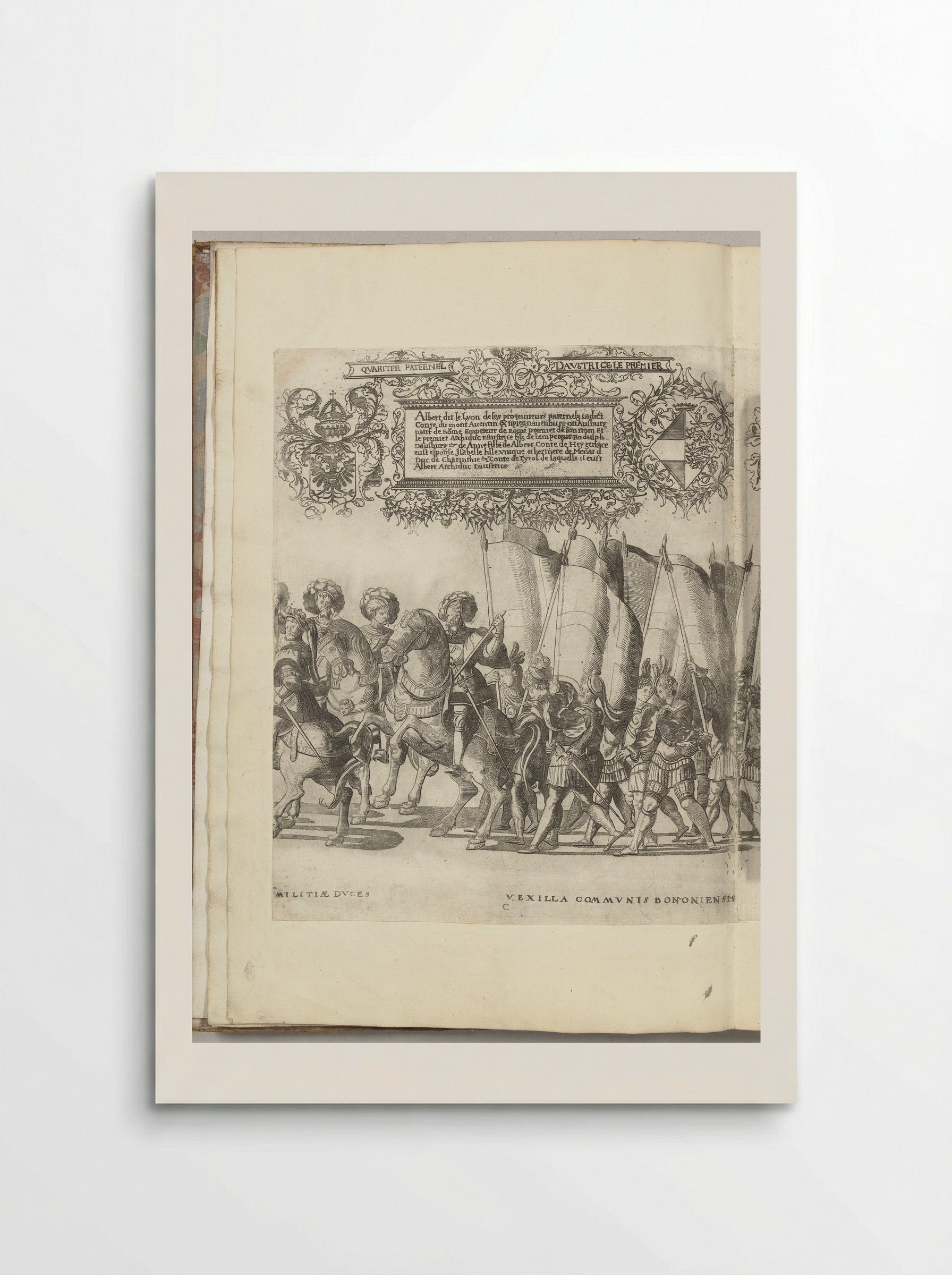 Ruiters en vaandeldragers, plaat C - Nicolaas Hogenberg - Poster
