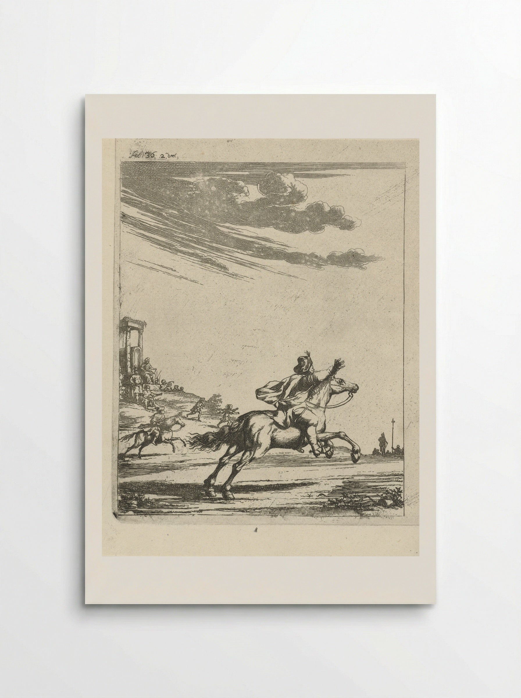 Ruiters in een landschap - Arnold Houbraken - Poster