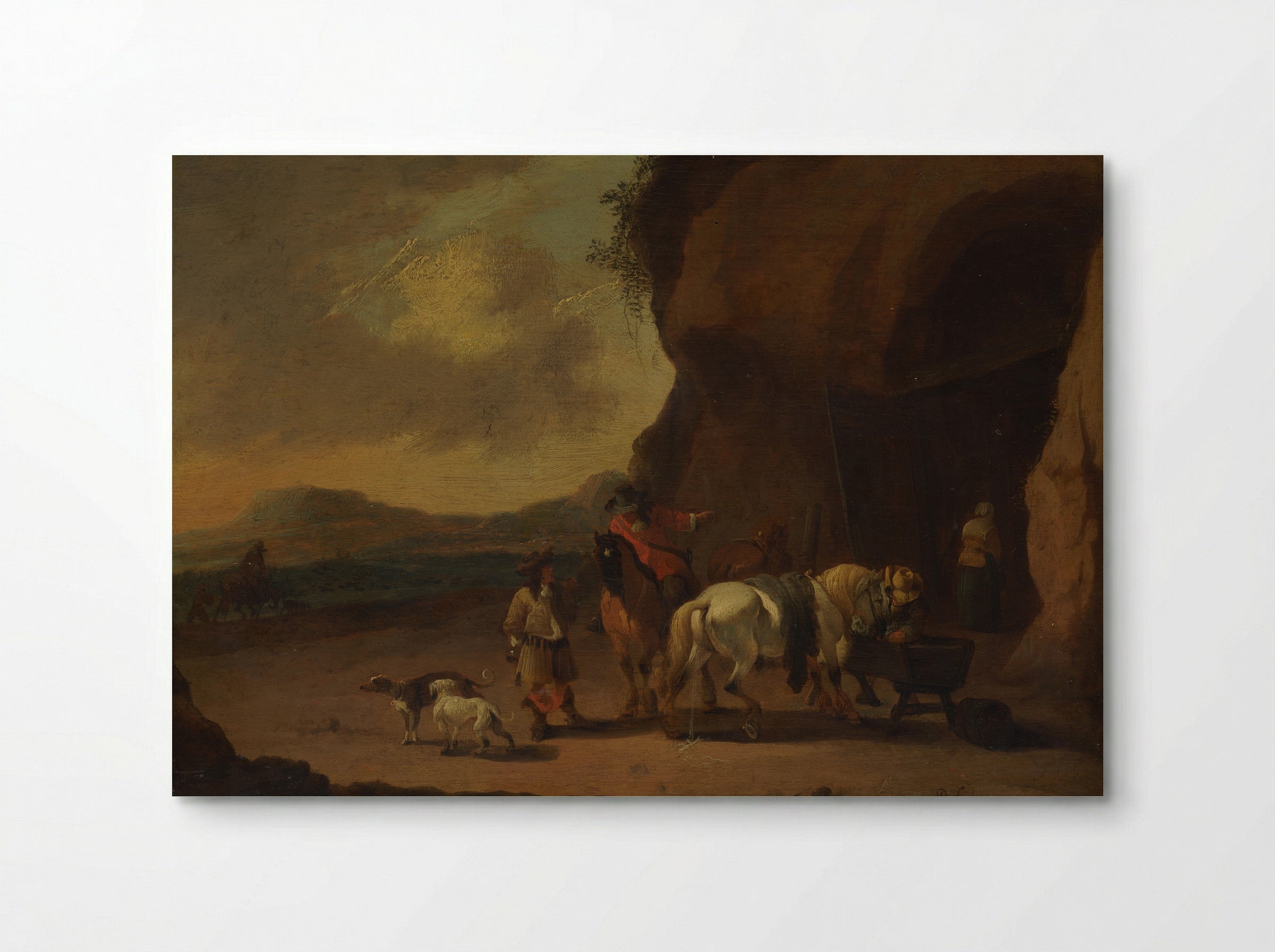 Ruiters pauzerend bij een bergpas - Pieter Bout - Poster