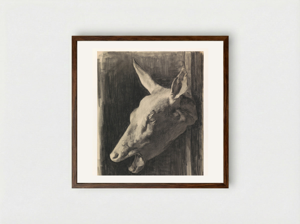 Runderkop (Cattle Head) - Agnieta Cornelia Gijswijt - Framed Print Dark Wood