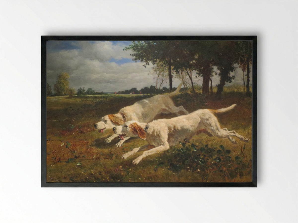 Running Dogs - Constant Troyon - Framed Print Black