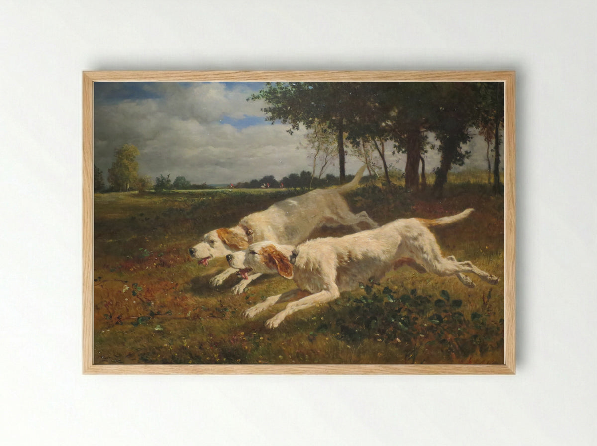Running Dogs - Constant Troyon - Framed Print Wood