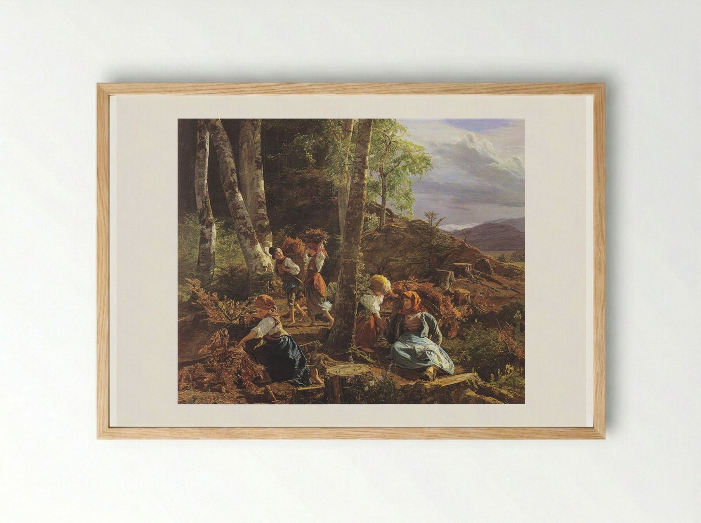Rushwood Collectors in the Wienerwald - Ferdinand Georg Waldmüller - Framed Print Wood