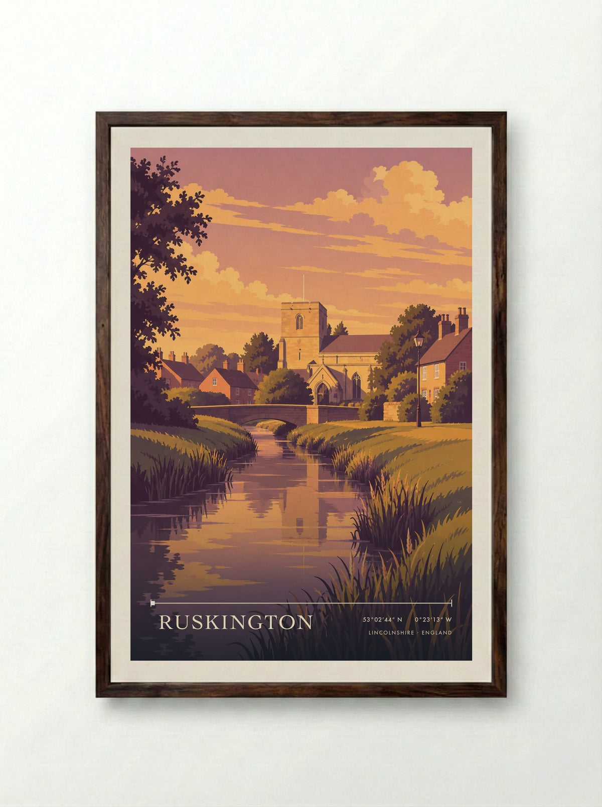 Ruskington, Lincolnshire | Travel Poster - Framed Print Dark Wood