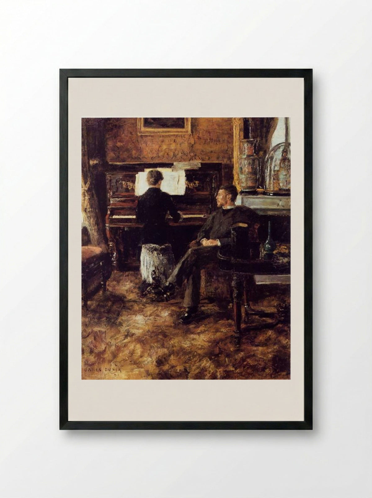 Russian Music - James Ensor - Framed Print Black
