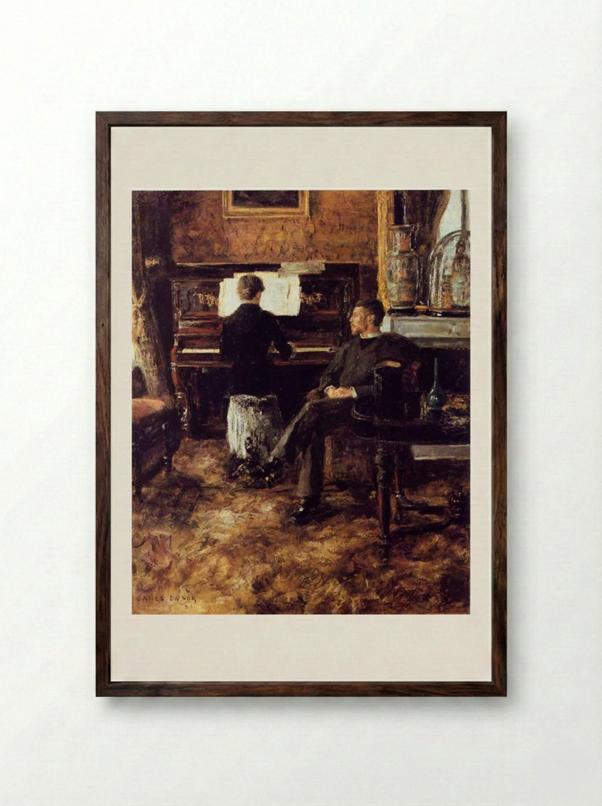 Russian Music - James Ensor - Framed Print Dark Wood