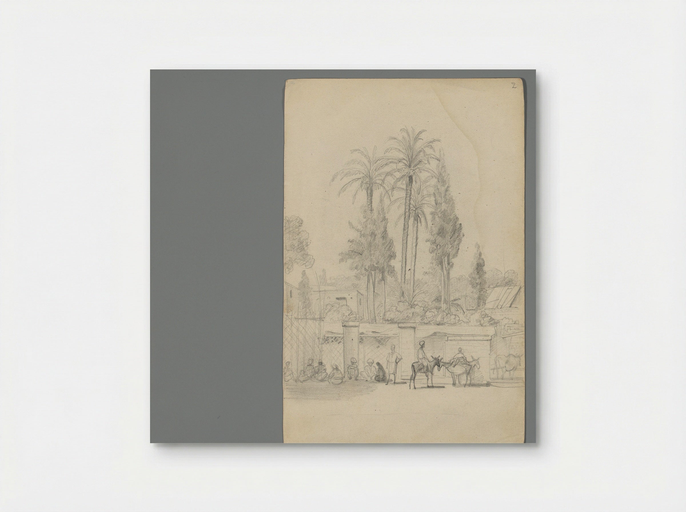 Rustende Egyptenaren bij een tuinmuur - Willem de Famars Testas - Poster