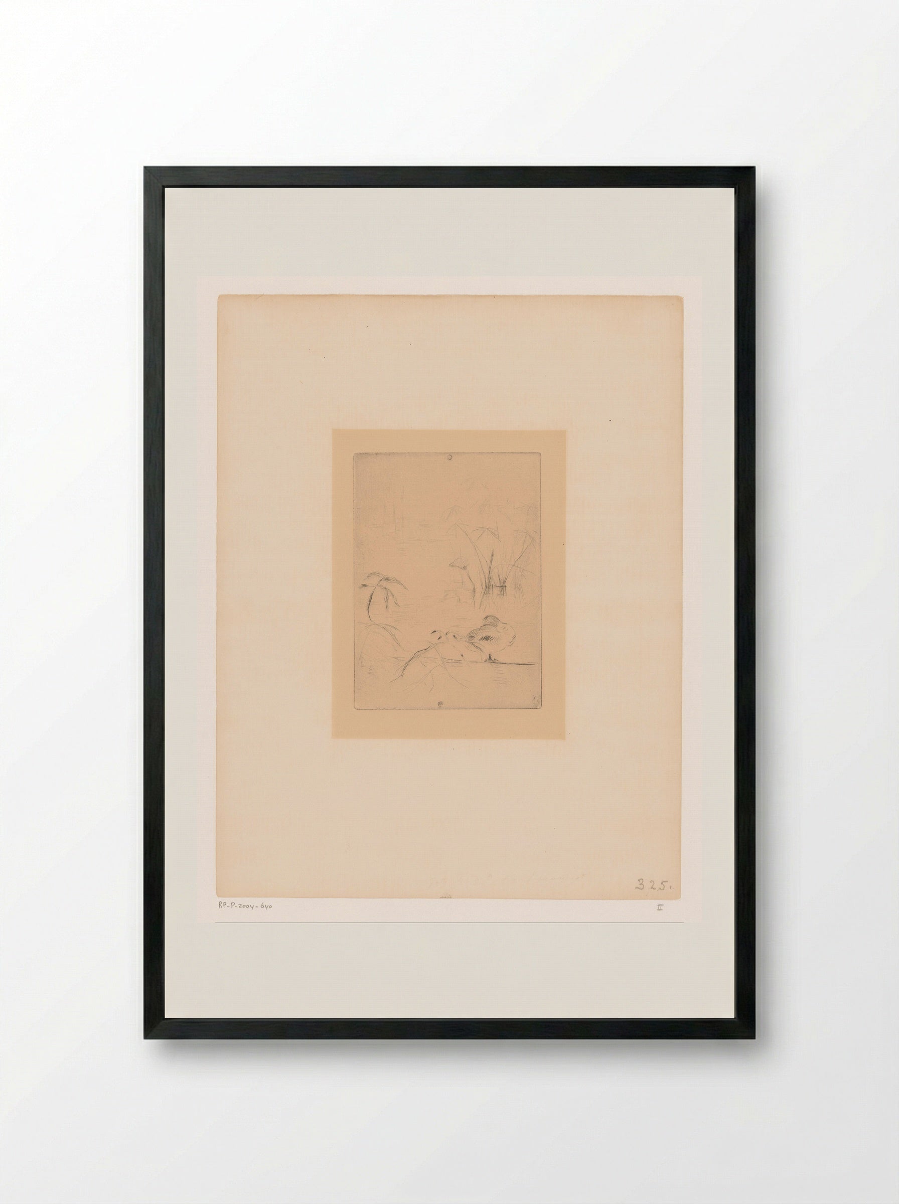 Rustende eend (Resting Duck) - Berthe Morisot - Framed Print Black