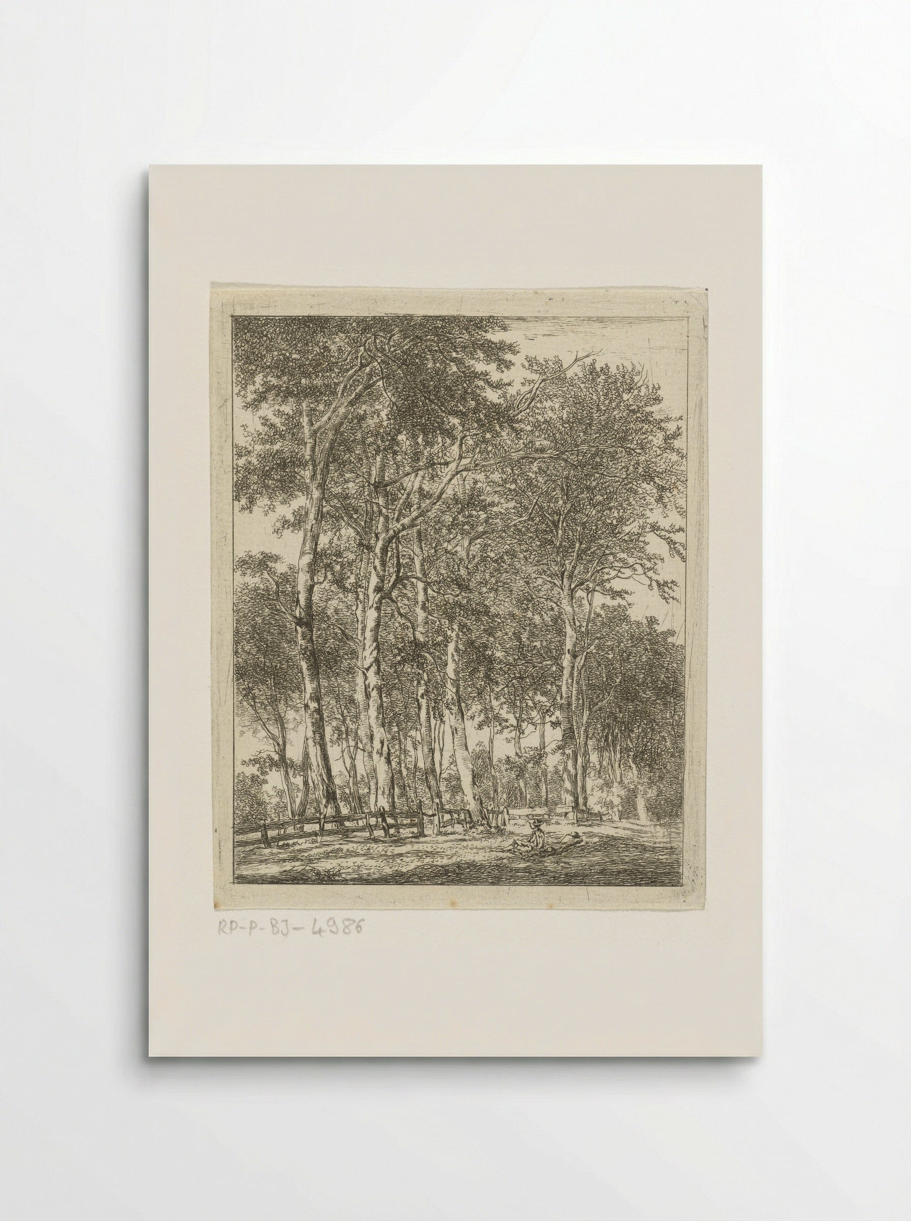 Rustende figuren bij hoge bomen - Hermanus van Brussel - Poster