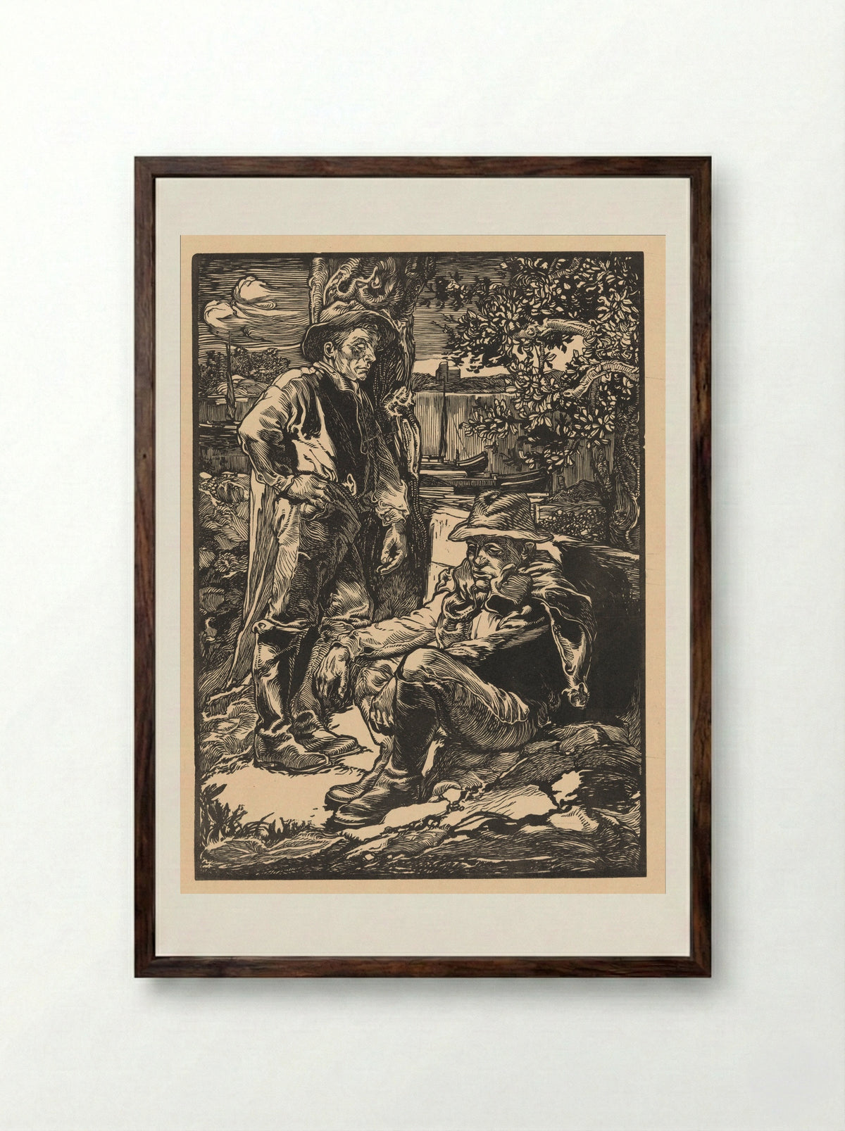 Rustende polderwerkers - Johannes Josephus Aarts - Framed Print Dark Wood