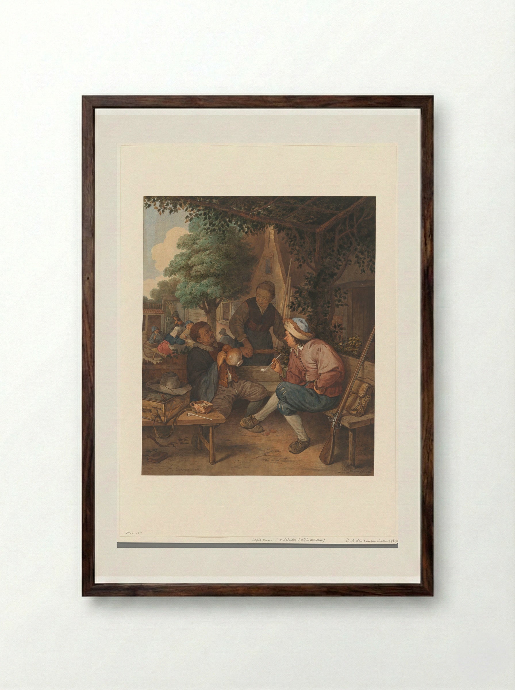 Rustende reizigers - Hendrik Abraham Klinkhamer - Framed Print Dark Wood