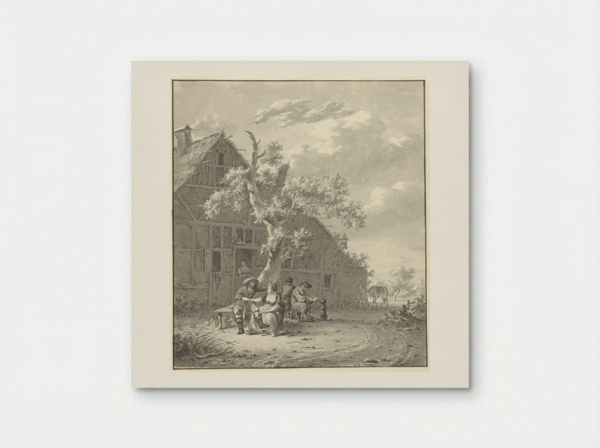 Rustende wandelaars bij herberg - Dirk Jan van der Laan - Poster