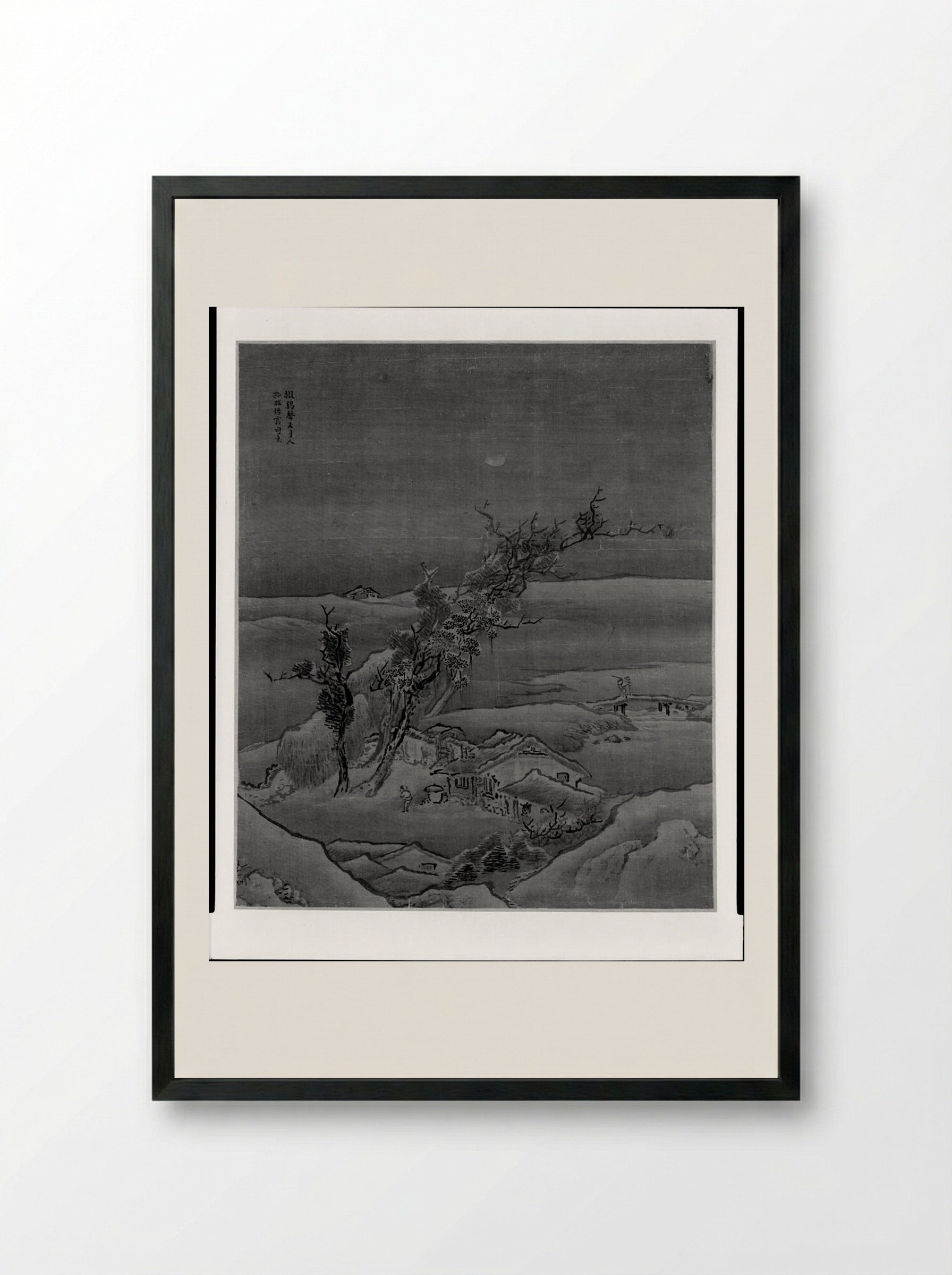Rustic Lodge Under Leaning Trees - Yuan Yao - Framed Print Black
