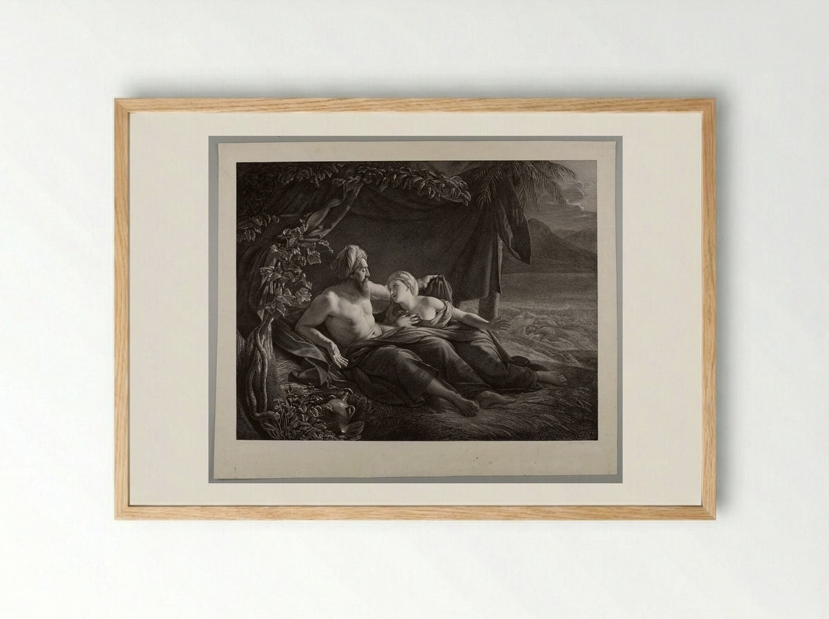 Ruth and Boaz - Pierre Alexandre Tardieu - Framed Print Wood