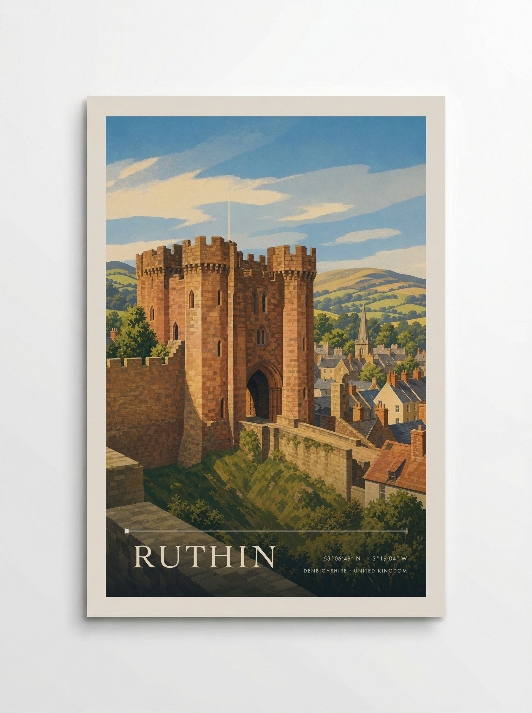 Ruthin Denbighshire United Kingdom Travel Poster - Poster
