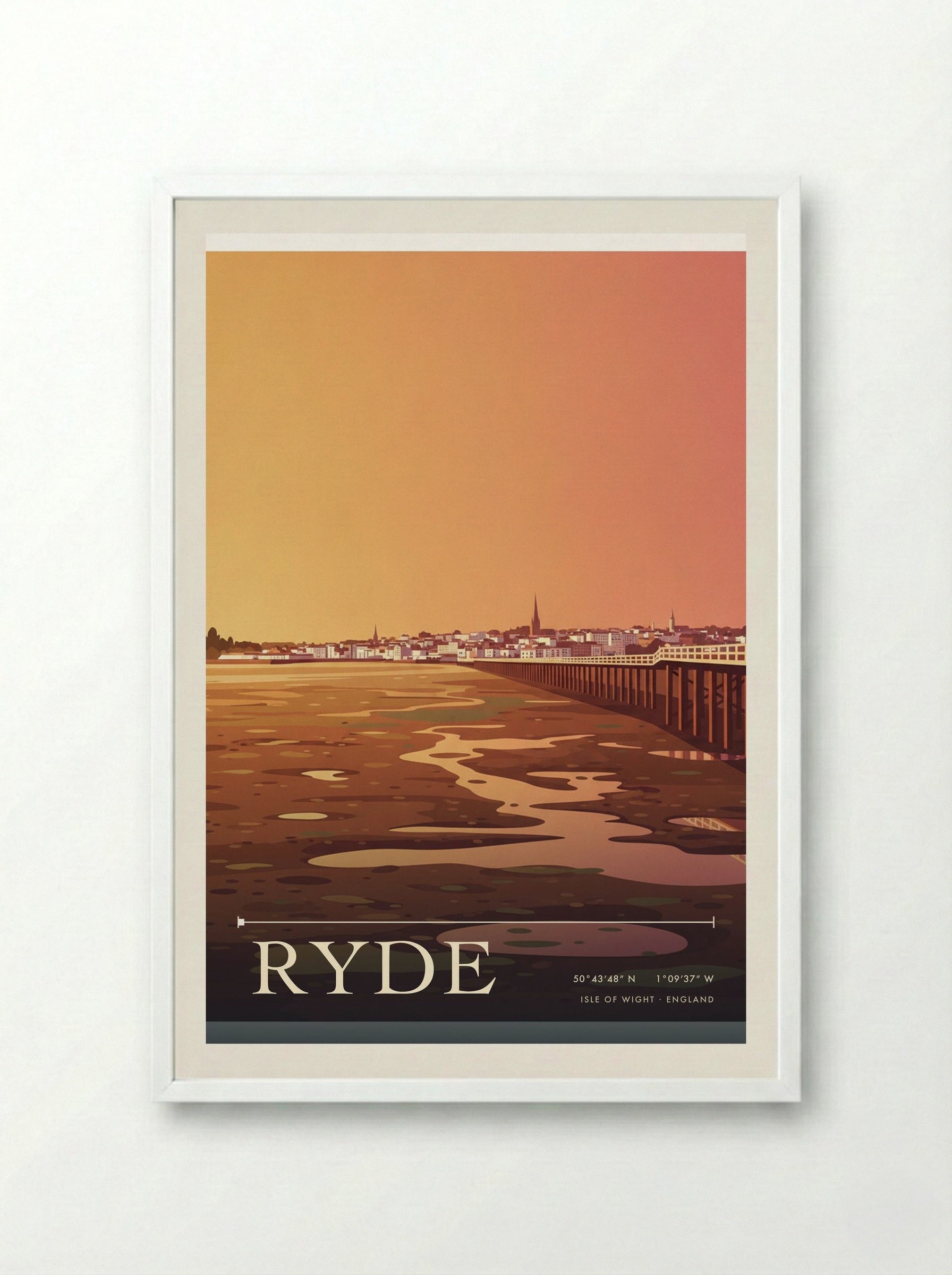 Ryde Isle of Wight England Travel Poster - Framed Print White