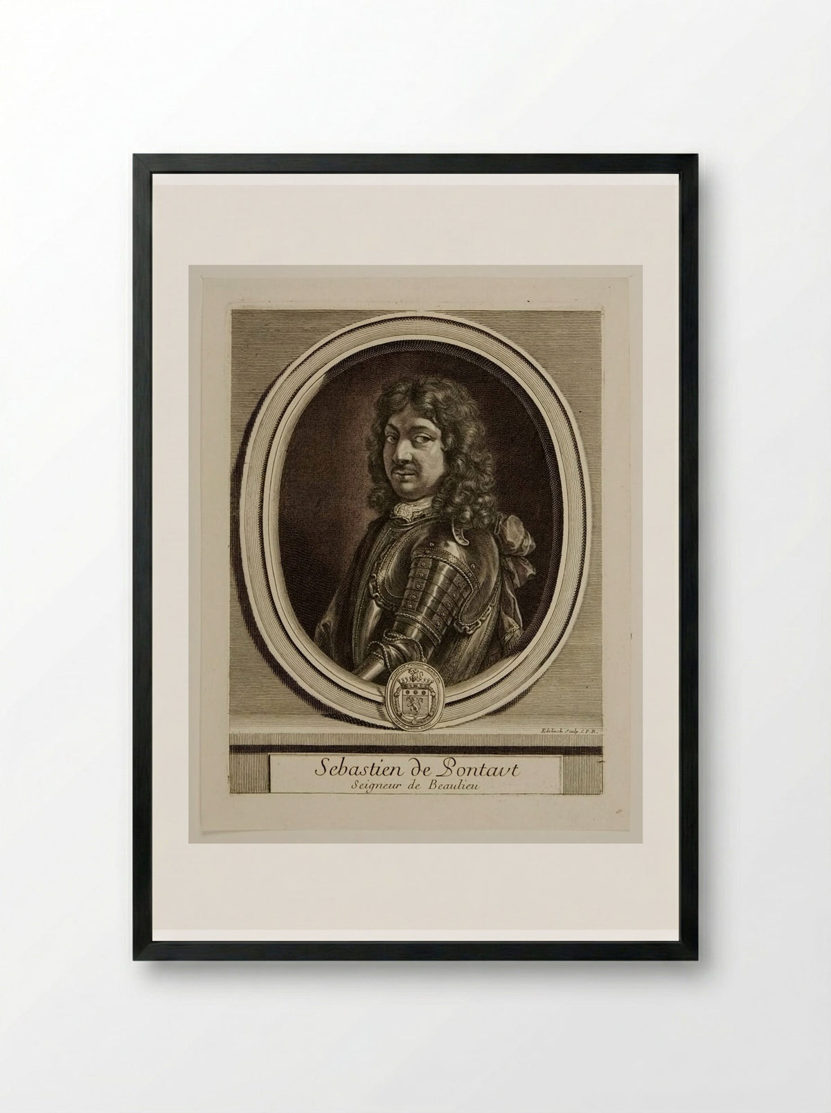 Sébastien de Pontault, Seigneur de Beaulieu - Gérard Edelinck - Framed Print Black