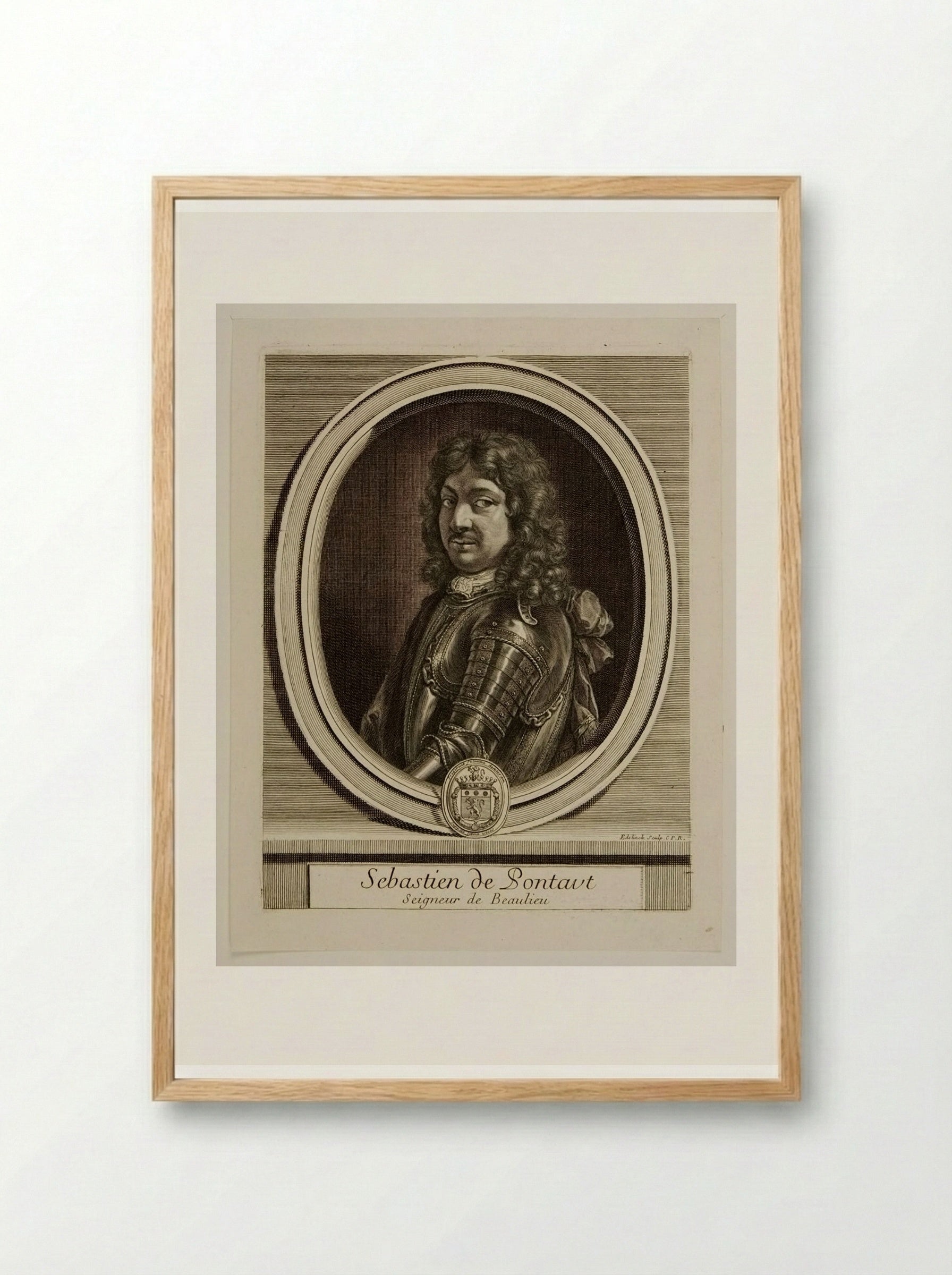 Sébastien de Pontault, Seigneur de Beaulieu - Gérard Edelinck - Framed Print Wood