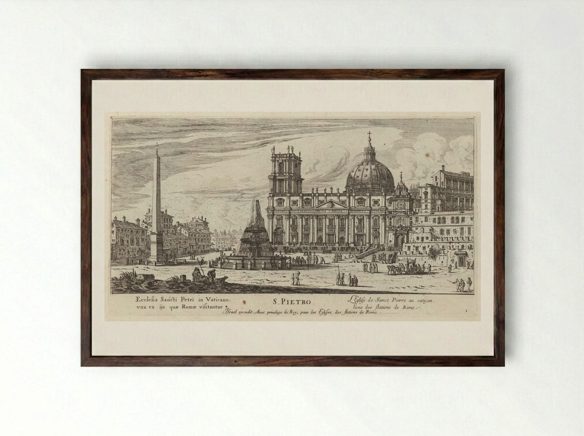 S. Pietro - Israël Silvestre - Framed Print Dark Wood