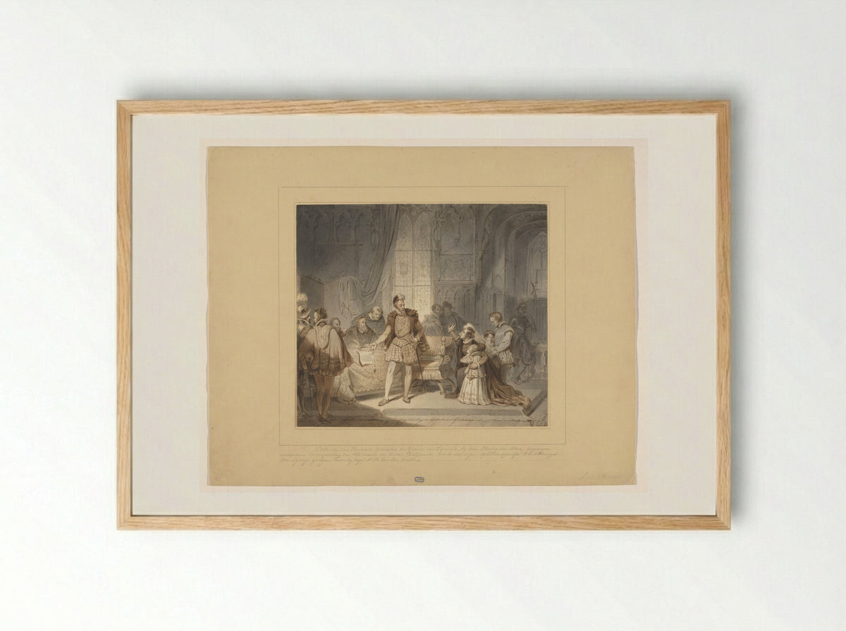 Sabina van Beieren Pleads with the Duke of Alba for the Life of Her Husband, Count Egmont - Samuel de Vletter - Framed Print Wood