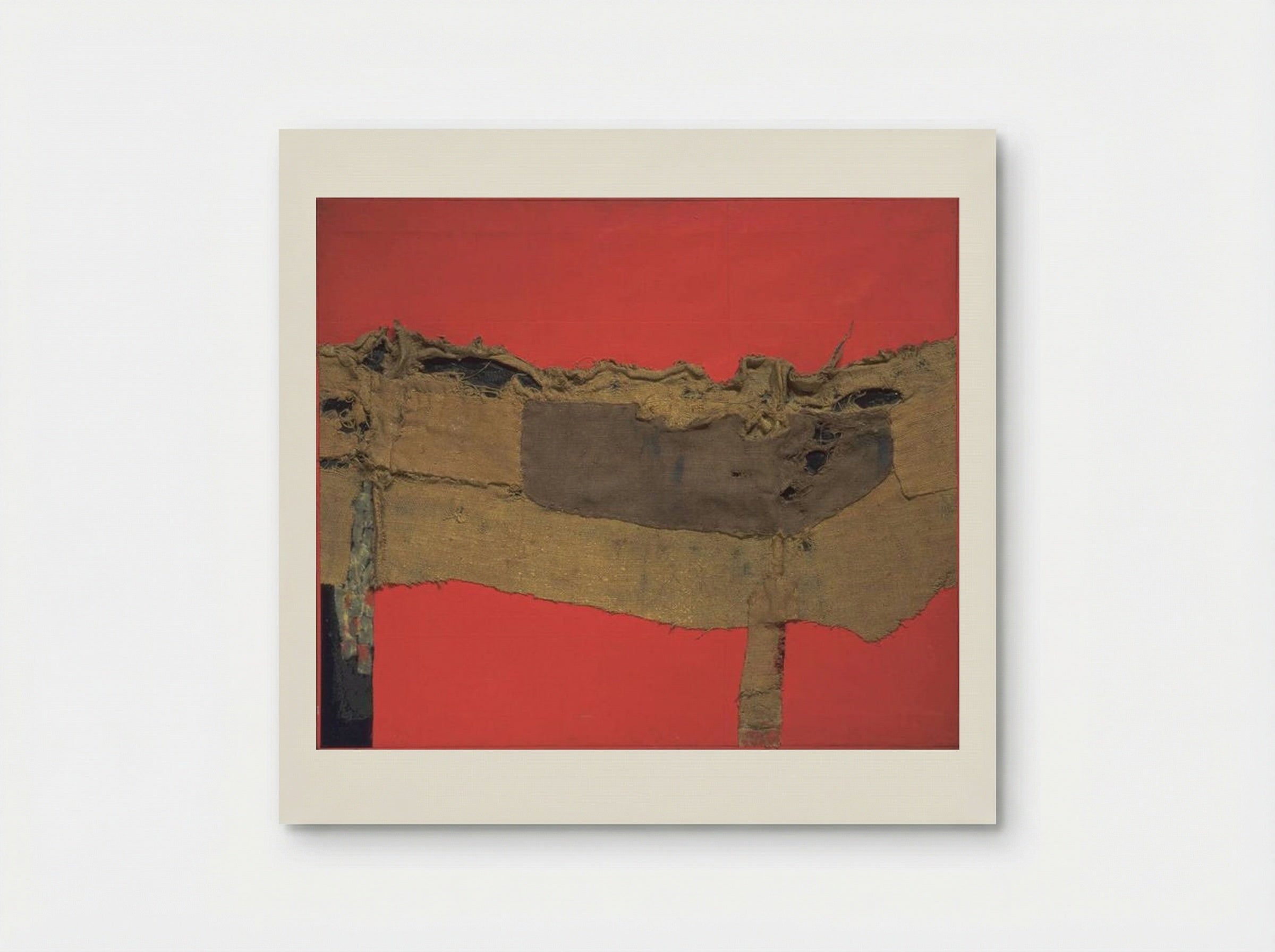 Sacking and Red - Alberto Burri - Poster