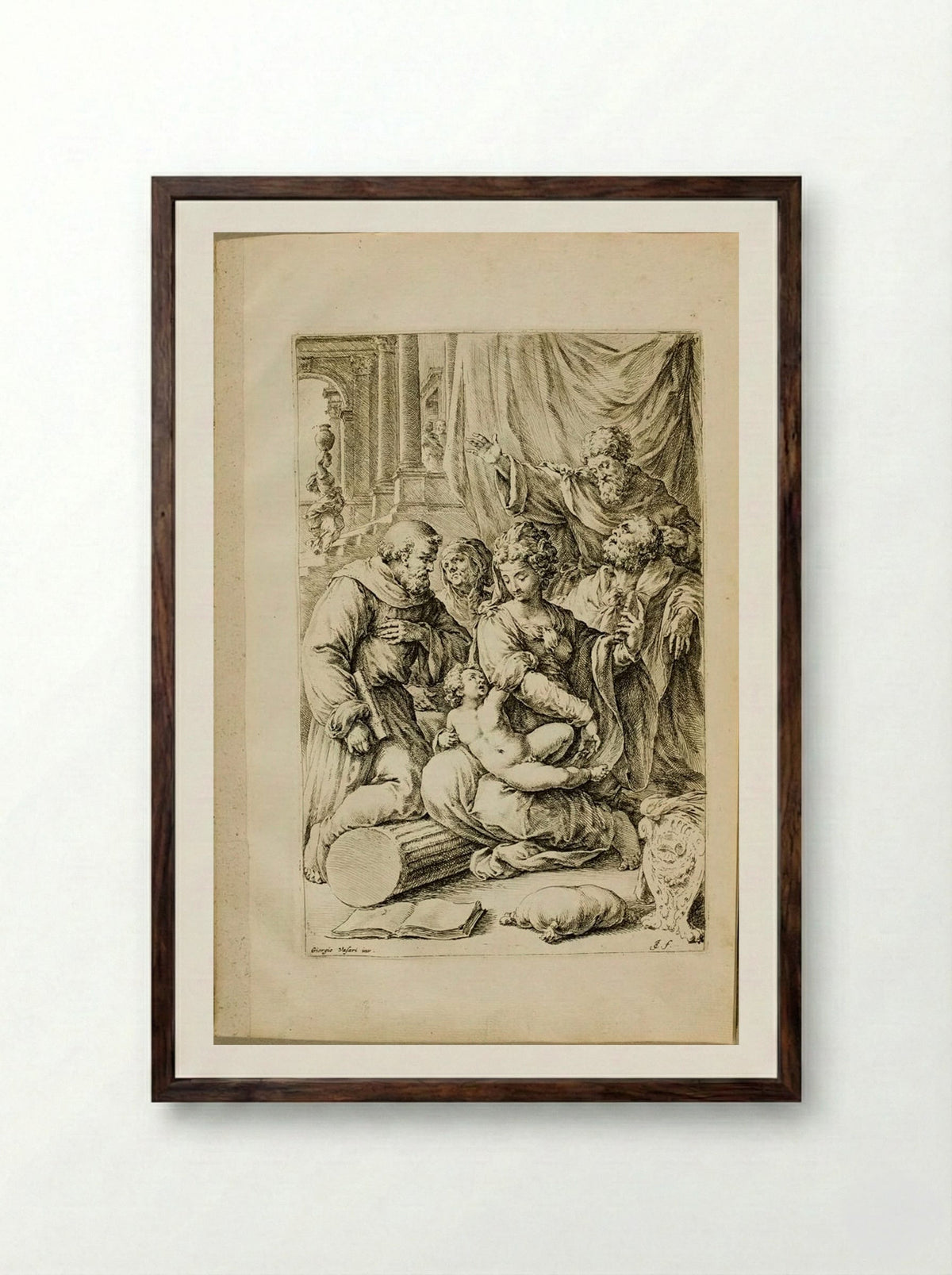 Sacra Conversazione - Jan de Bisschop - Framed Print Dark Wood
